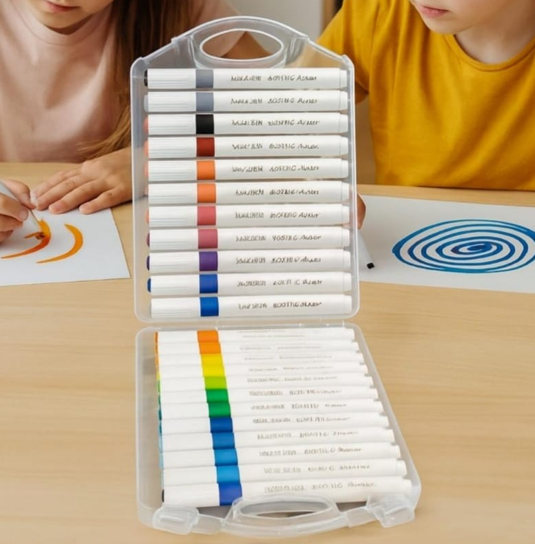 24-Color Acrylic Marker Pen Set – Smooth Paint Markers for Kids & Artists, Vibrant Shades