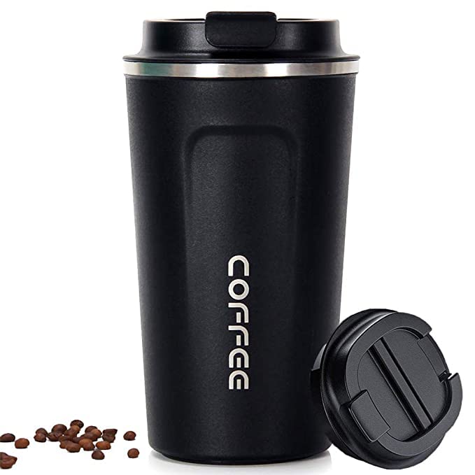 Bella N Bloom Insulated Coffee Cup Tumbler 500ml with Flip Lid, 304 Stainless Steel, Leak-Resistant Travel Mug