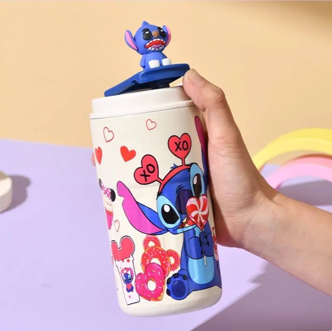 Bella N Bloom Cute Cartoon Coffee Mug Style Insulated Bottle with Strap-400ml