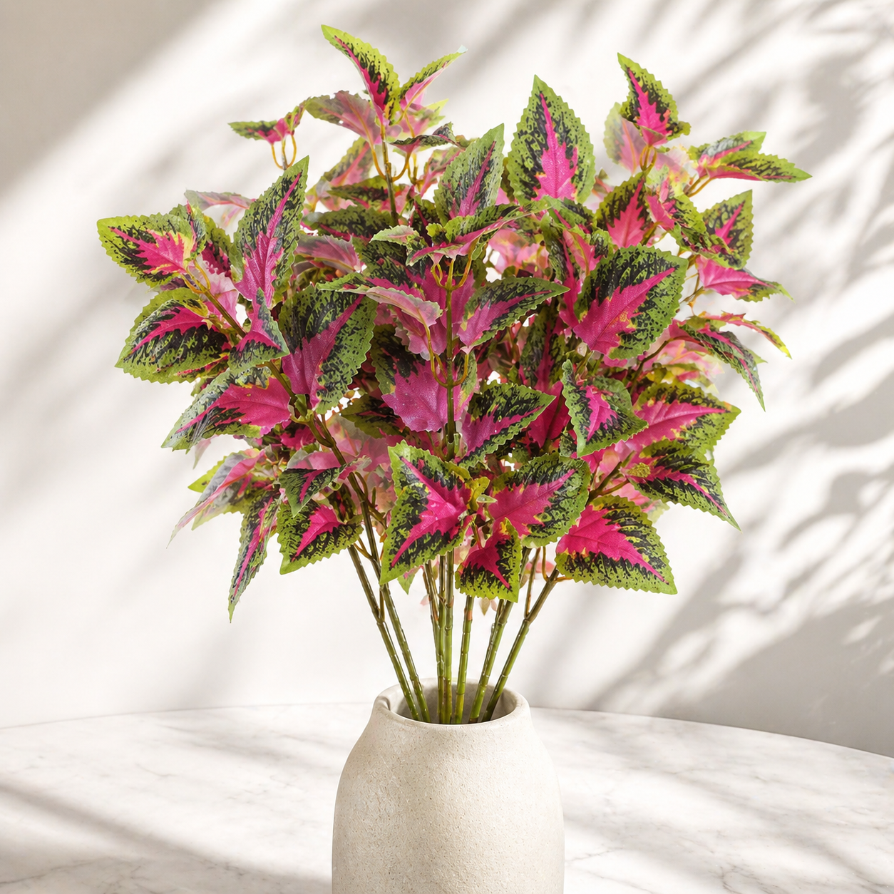 Bella N Bloom Artificial Variegated Leaf Bunch (Pack of 2) for Home Décor