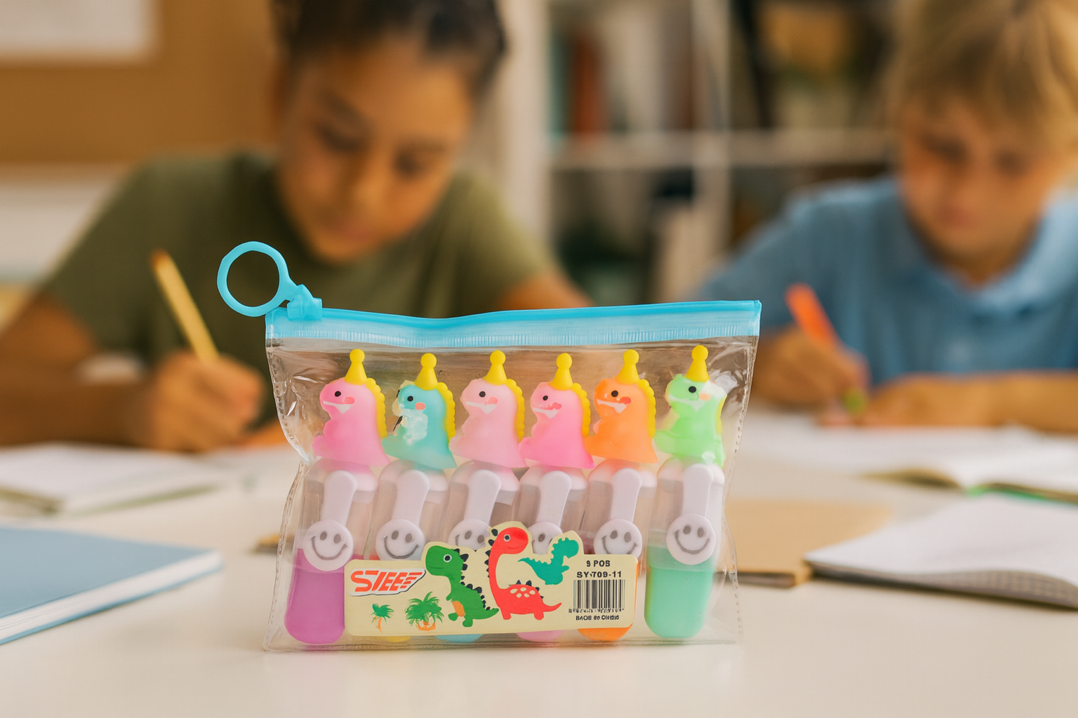 Cute Dinosaur Highlighter Set – 6 Pcs Pastel Highlighters for Kids, School & Journaling