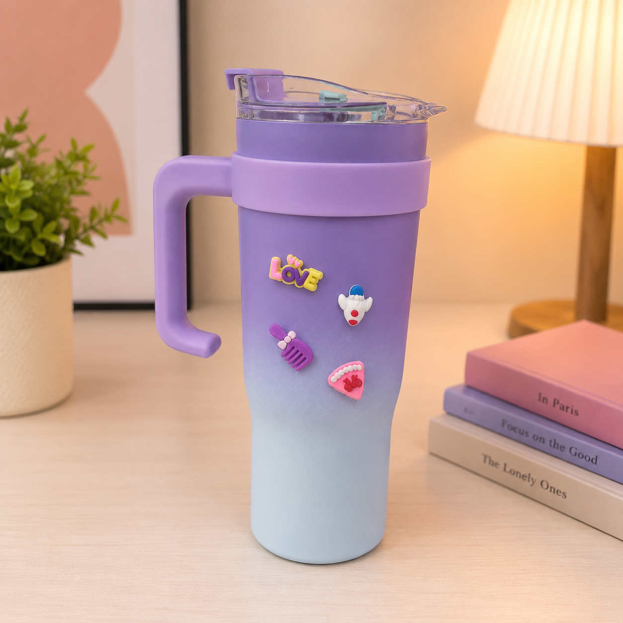 Bella N Bloom 1200ml Stainless Steel Insulated Tumbler with Handle & Straw Lid