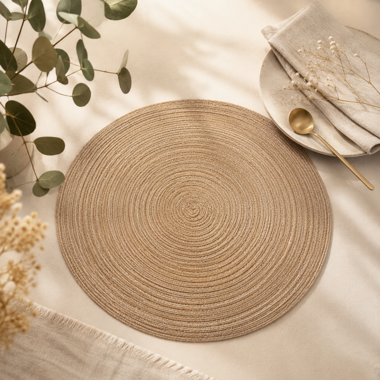 Bella N Bloom Round Table Mat 40 cm PVC Woven Placemat