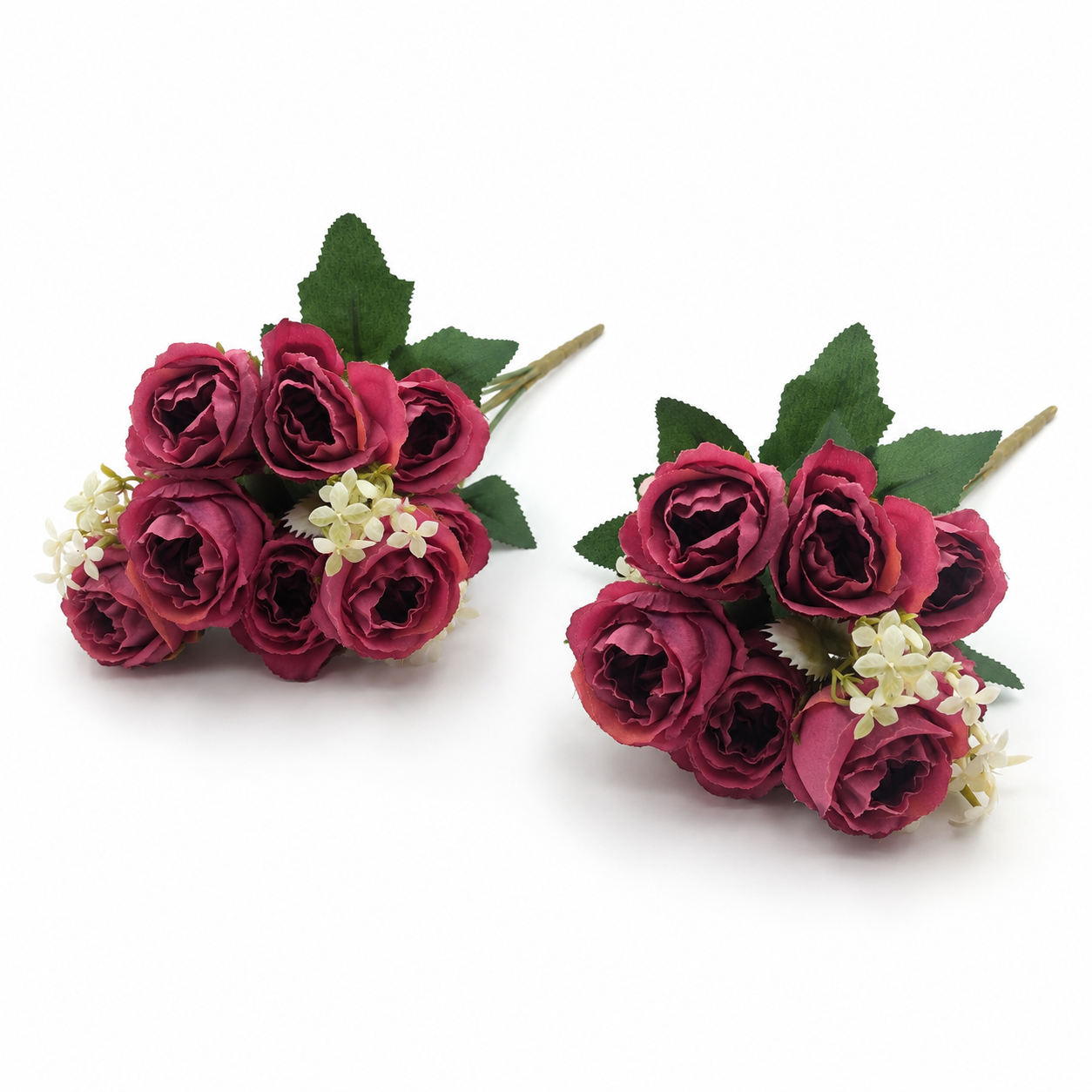 Artificial Small Rose Flower Bunch for Home Décor –Purple (Pack of 2)