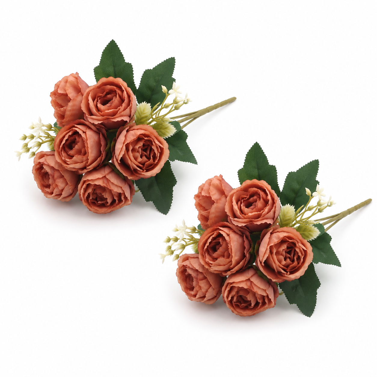 Artificial Small Rose Flower Bunch for Home Décor –Lavender (Pack of 2)