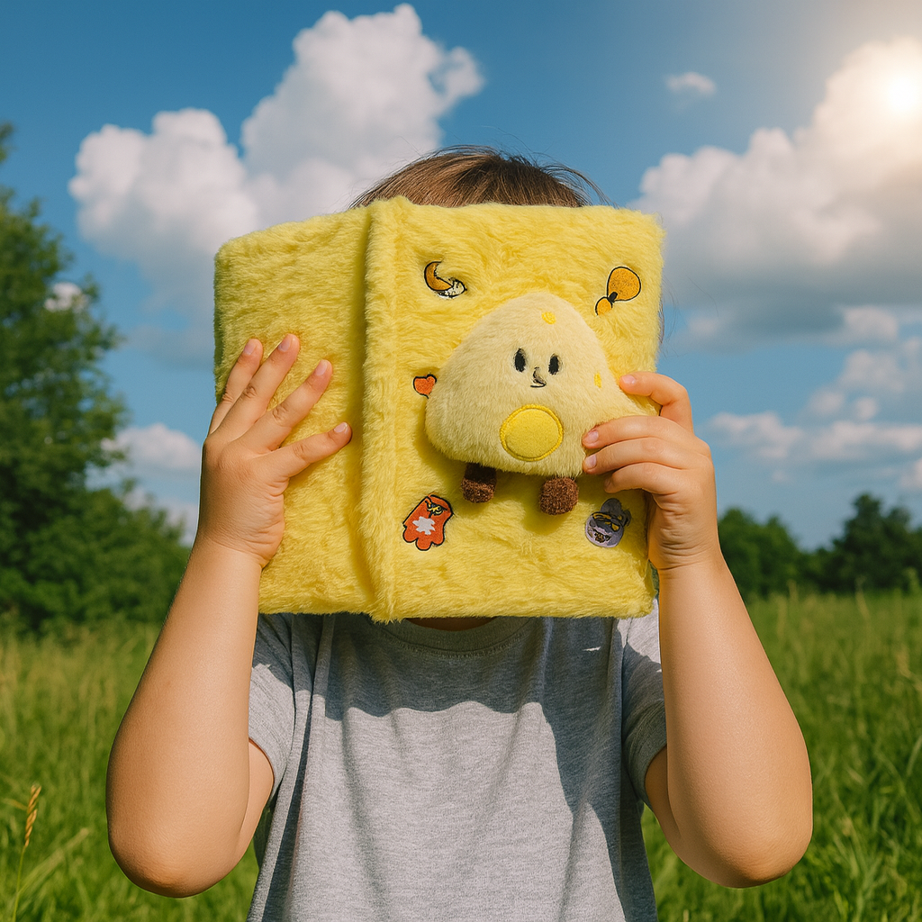 Plush Mushroom-Themed Furry Diary – Yellow