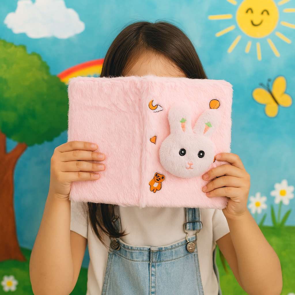 Plush Bunny-Themed Furry Diary – Pink