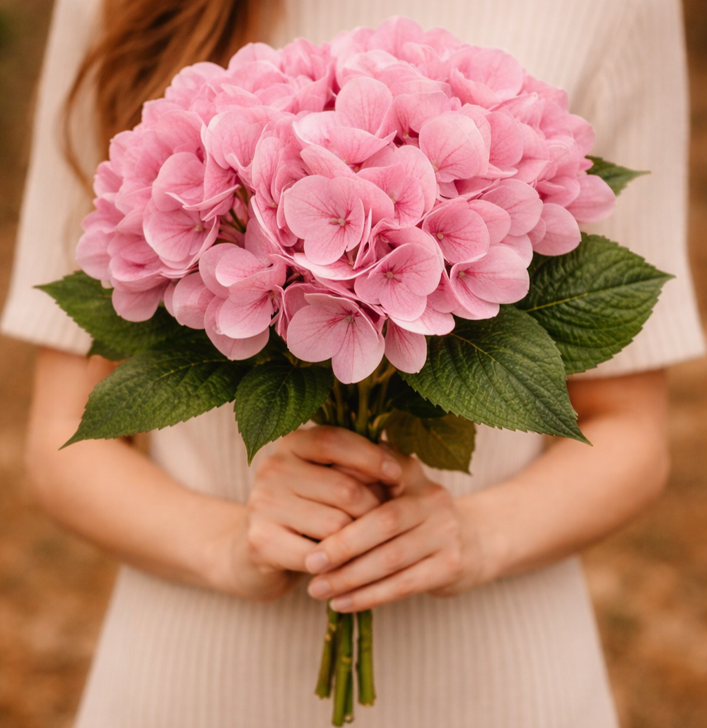 Artificial Blush Pink Hydrangea Flower Bunch