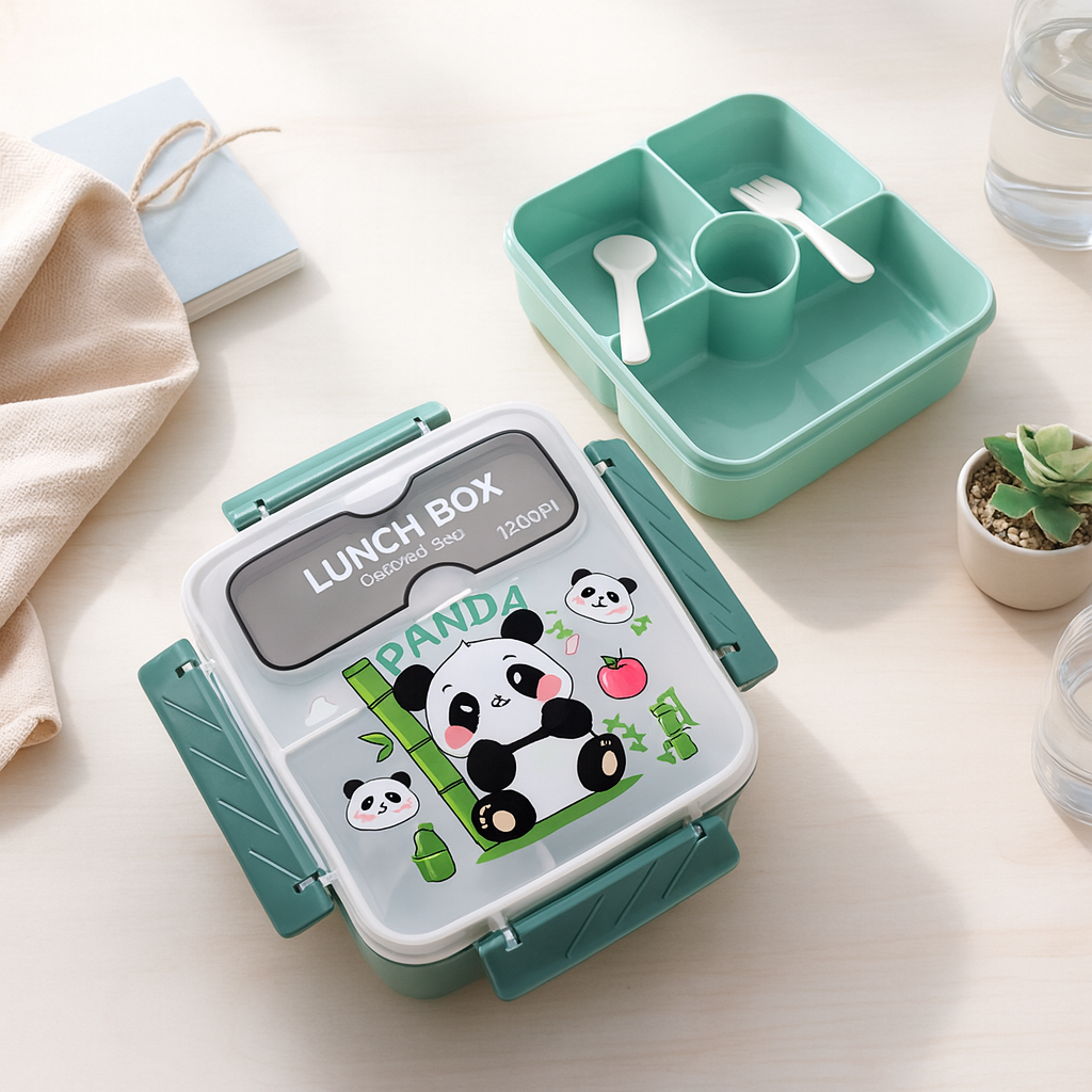 Square Silicon BPA Free Lunch Box (Green)