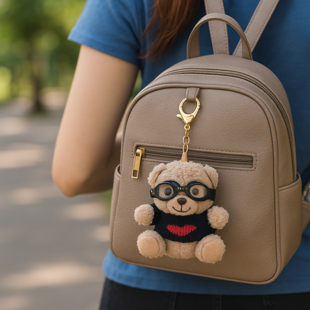 Sunglasses Teddy Keychain (Black Sweater)