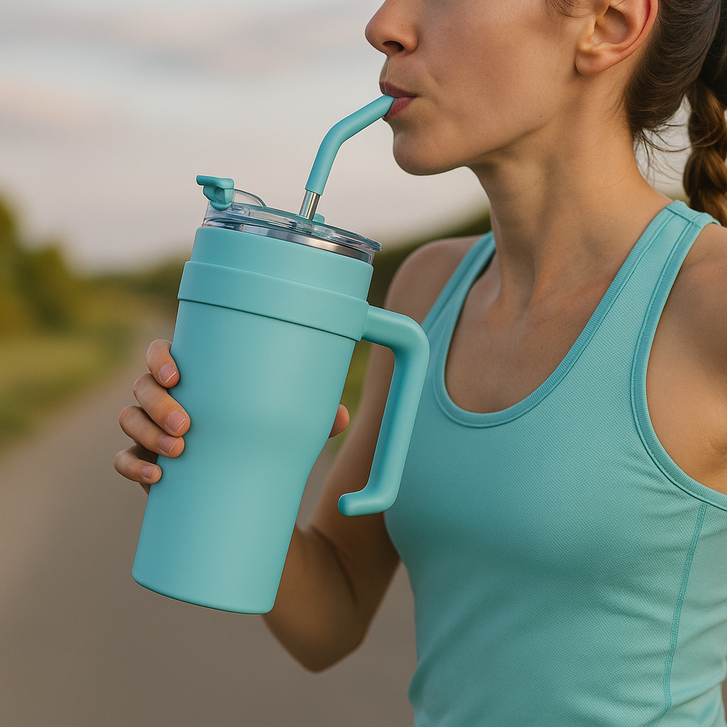Dual Shades- Stainless Steel Sipper Tumbler (Blue)