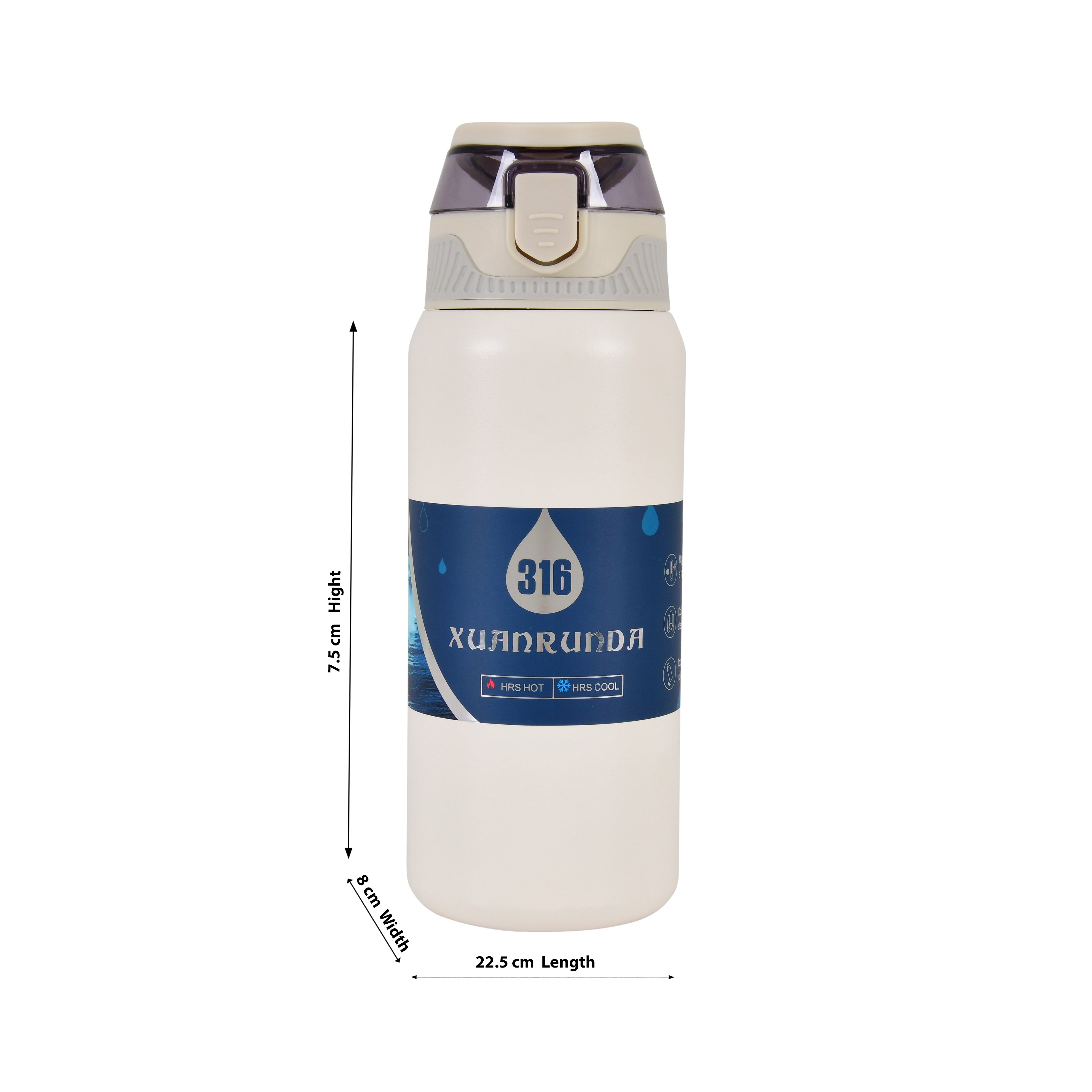 Insulated Sipper Bottle – 850ml (White)