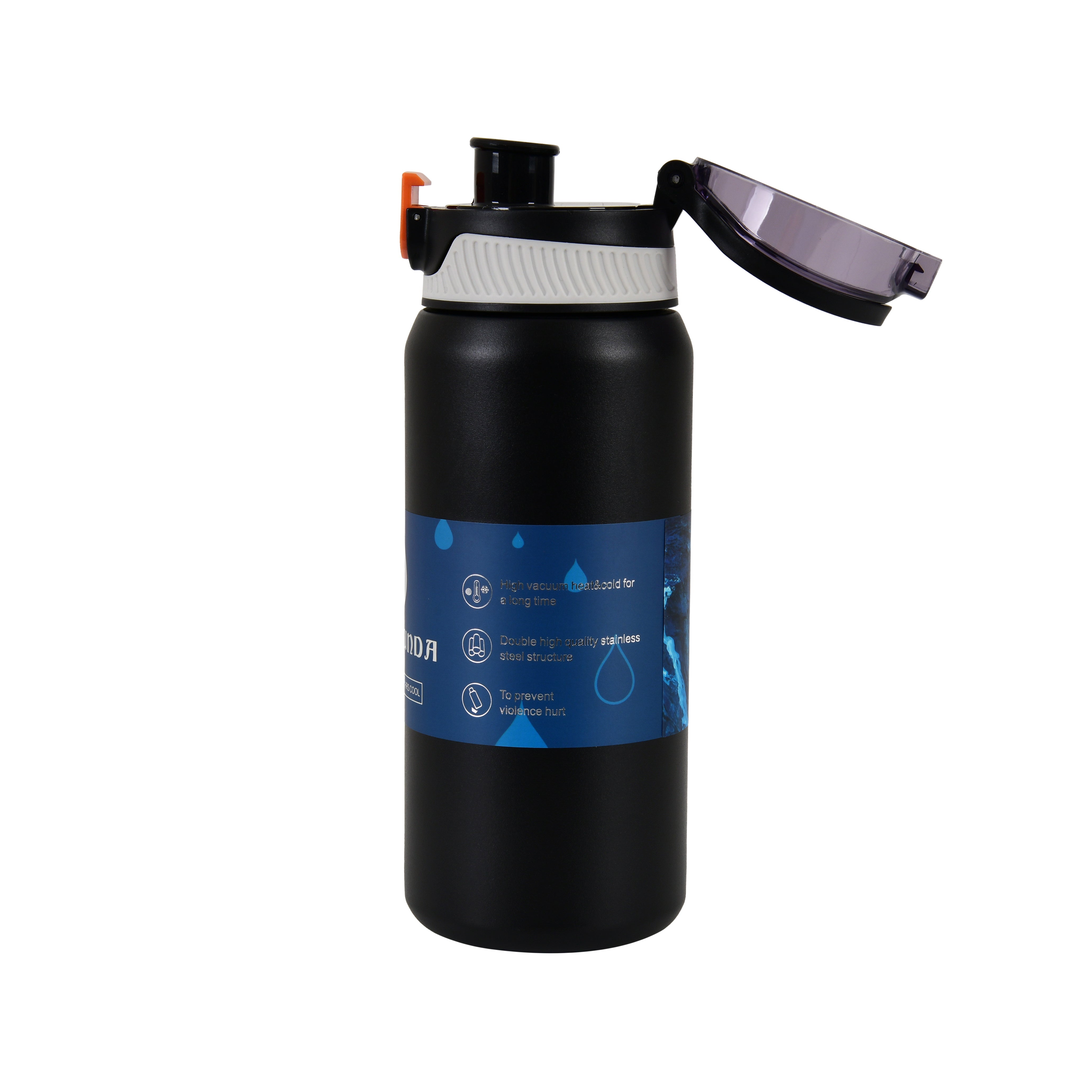 Insulated Sipper Bottle – 850ml (Black)