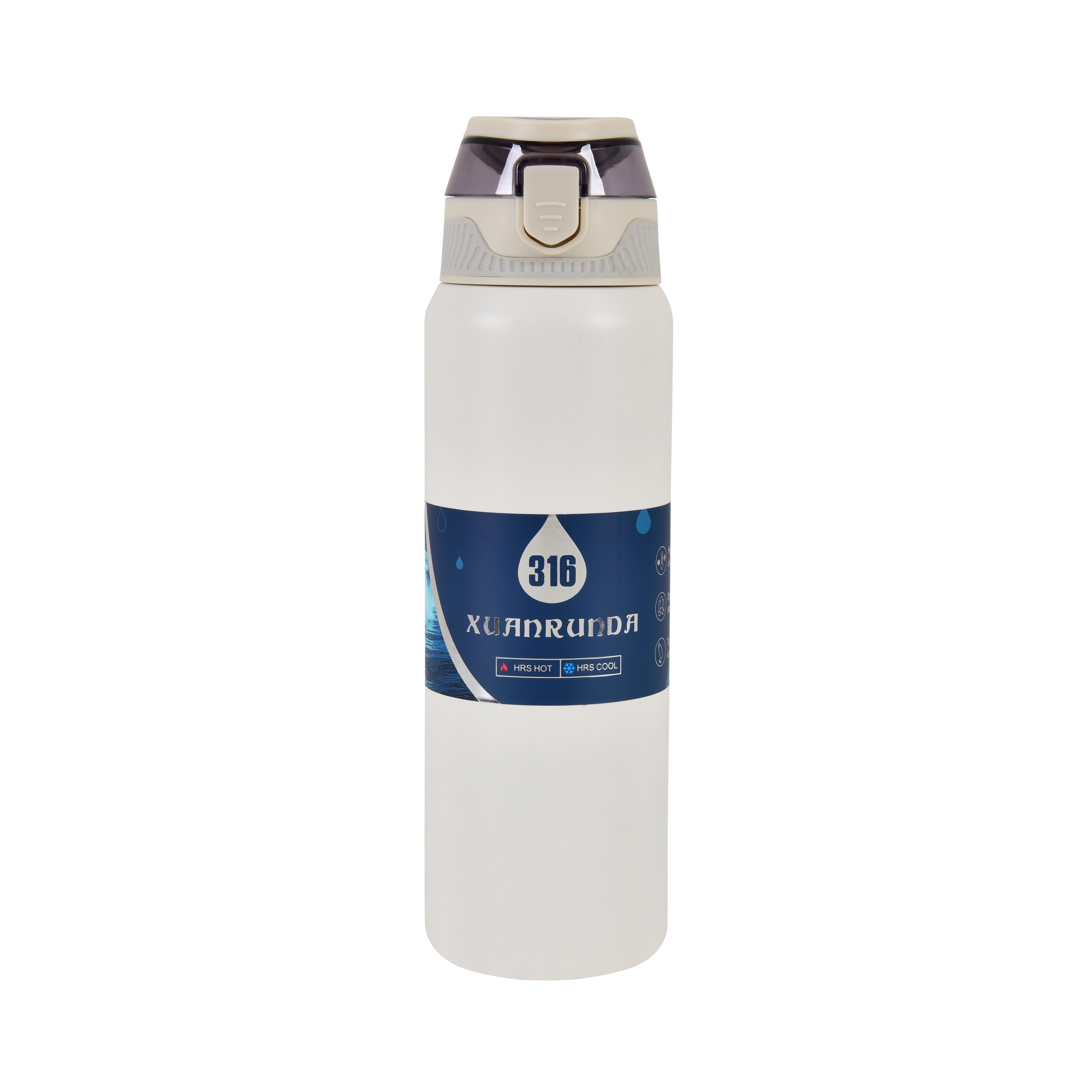 Insulated Sipper Bottle – 1L (White)