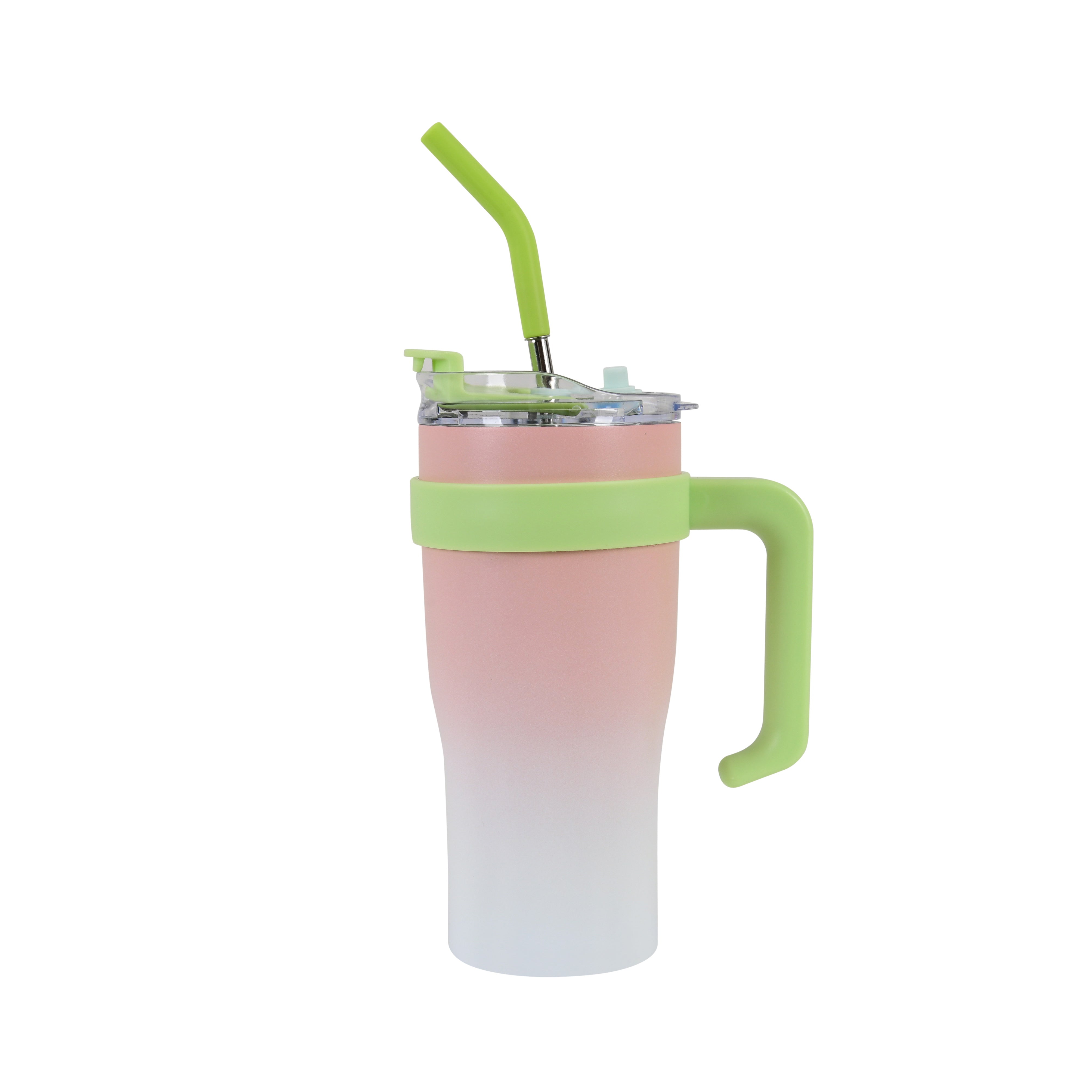 Dual Shades- Stainless Steel Sipper Tumbler (Pink White)