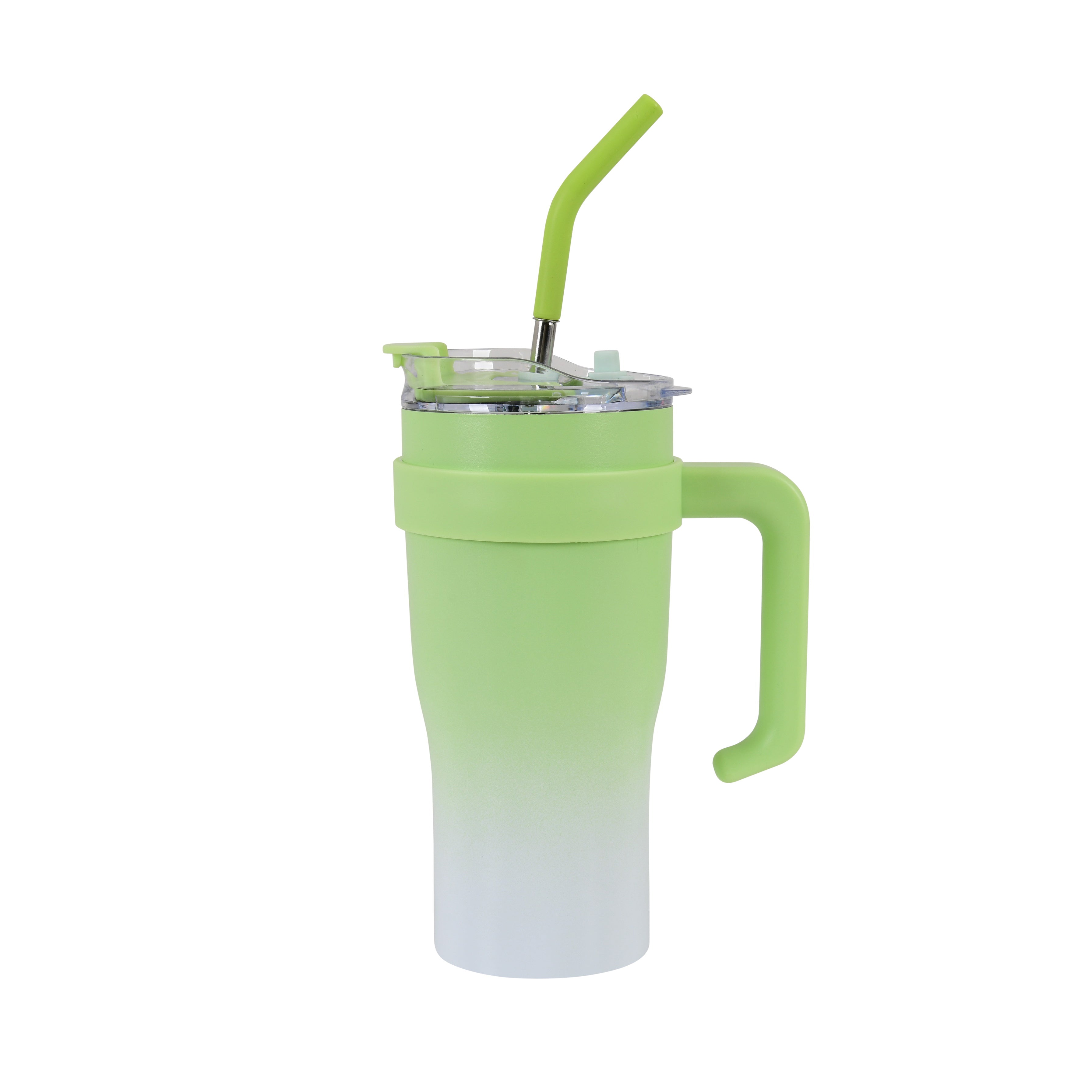 Dual Shades- Stainless Steel Sipper Tumbler (Green White)