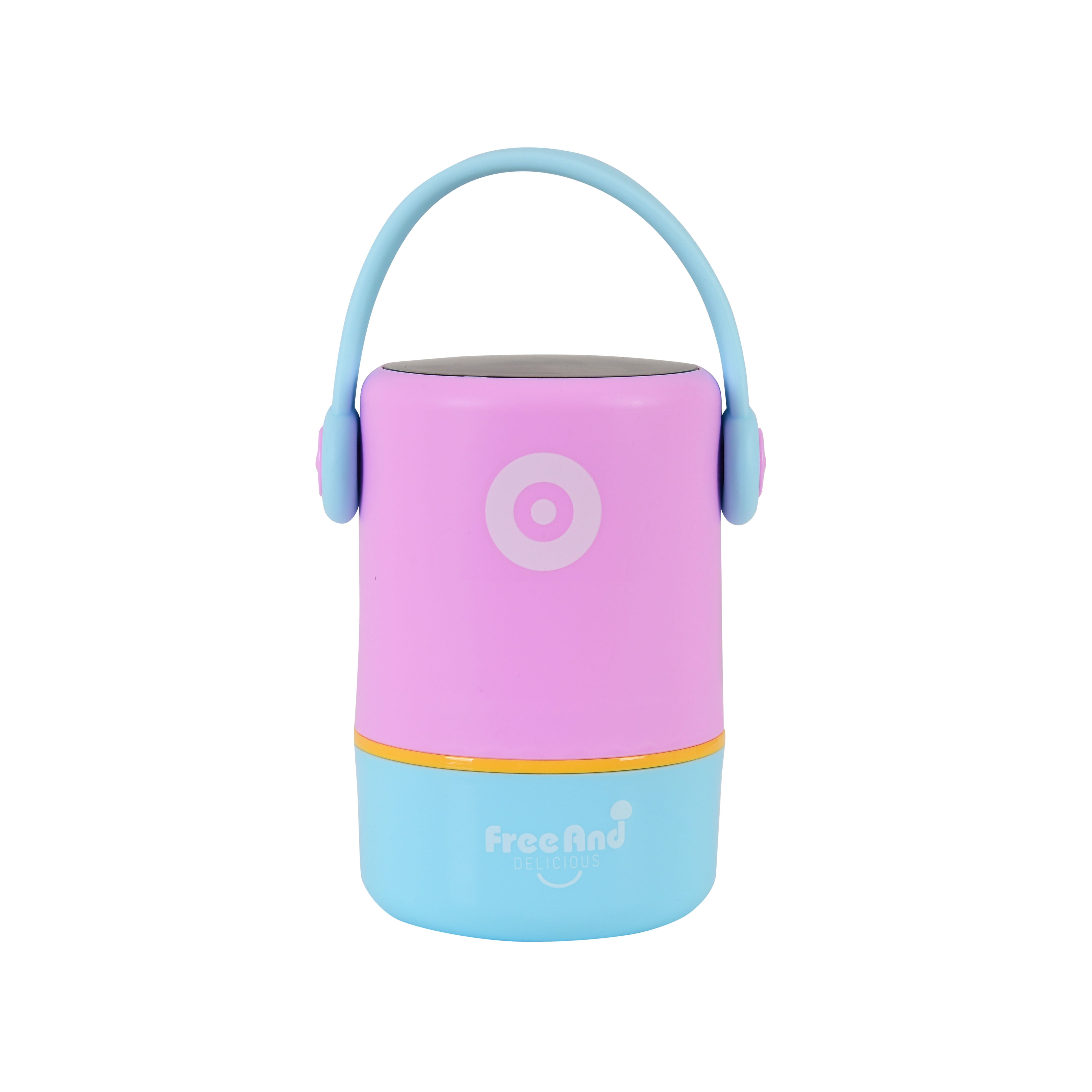 Dual Compartment Stainless Steel Lunch Box (Pink-Blue)
