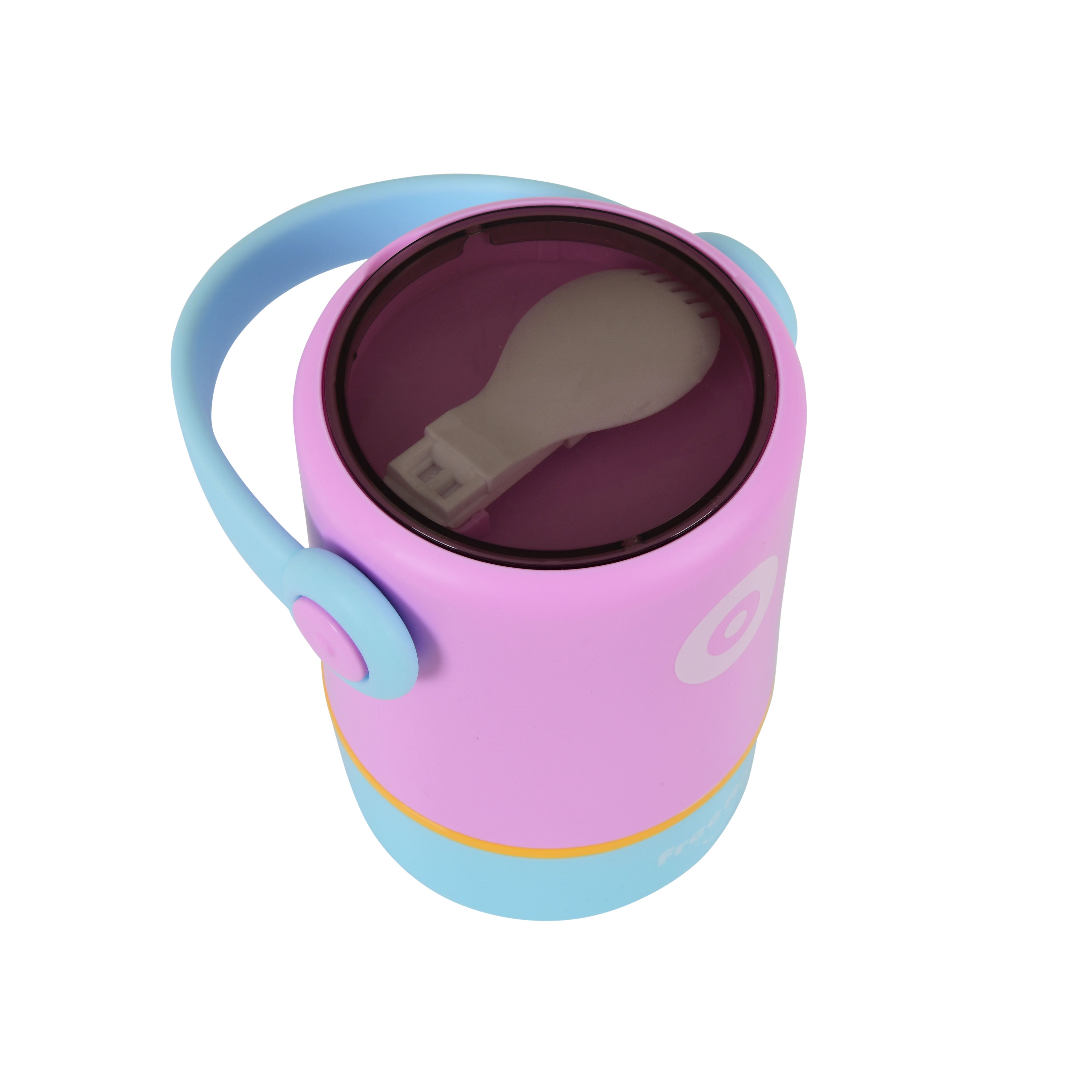 Dual Compartment Stainless Steel Lunch Box (Pink-Blue)