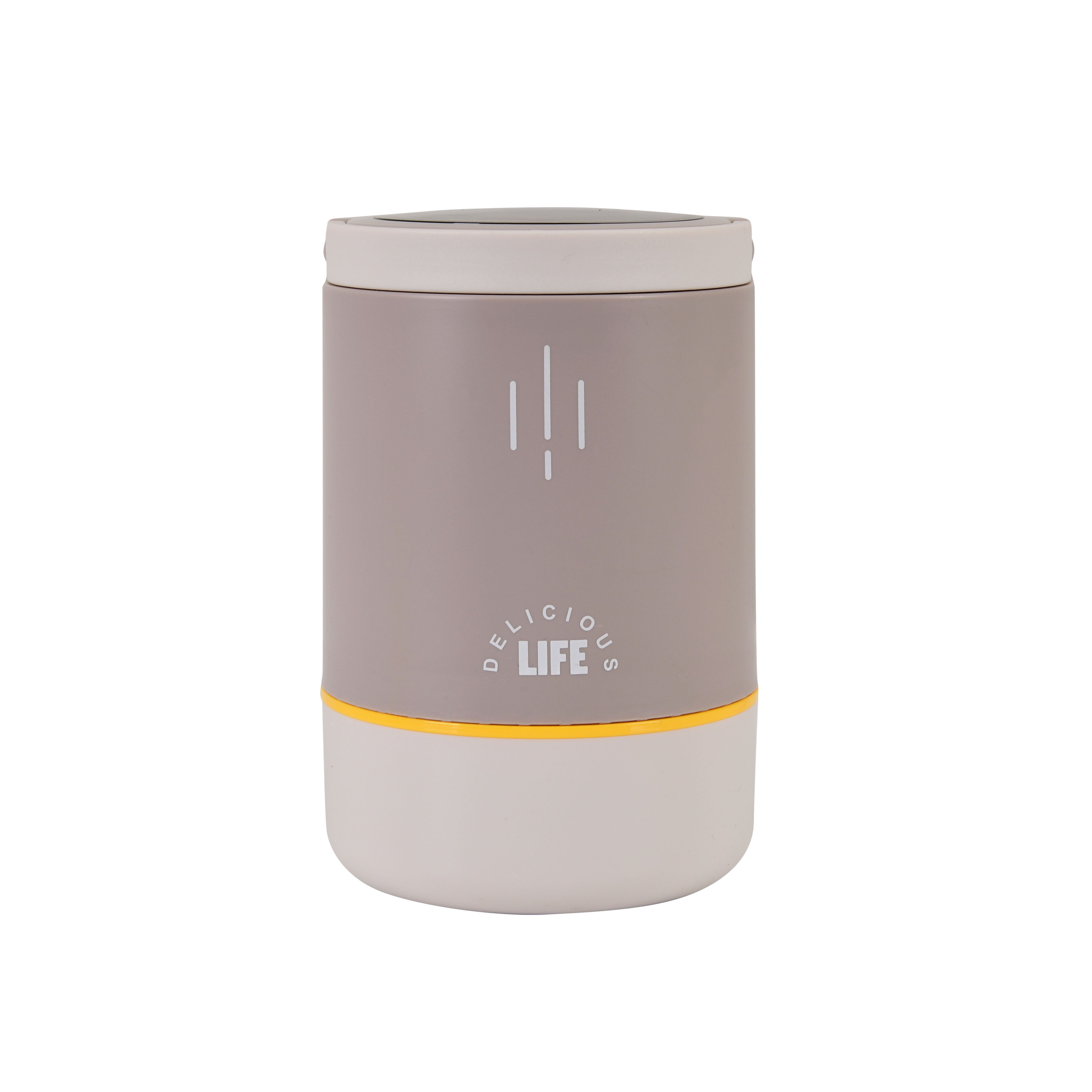 Triple Compartment Stainless Steel Lunch Box (Taupe Grey)