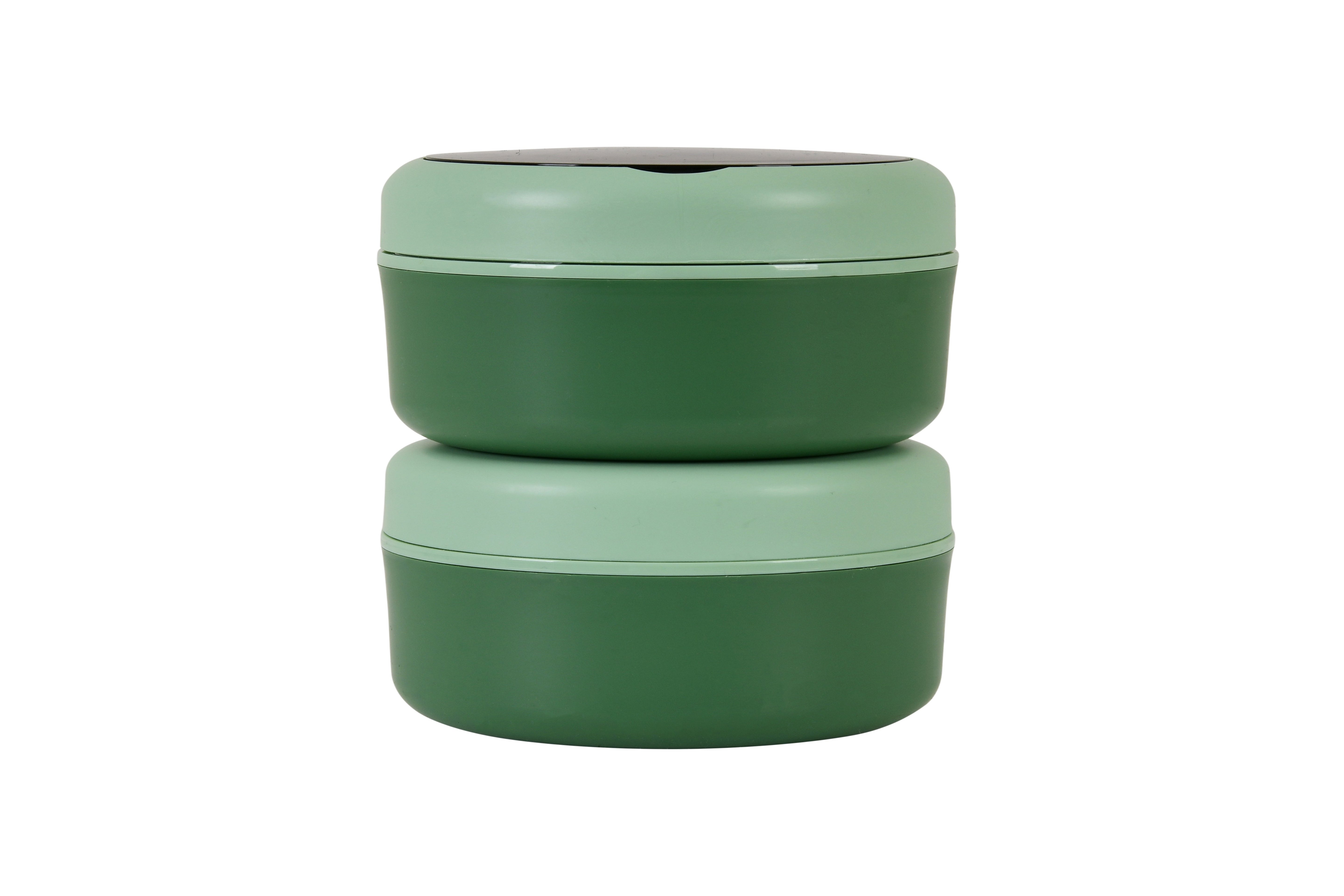 Double Compartment Stainless Steel Twist & Go Lunch Box (Green)