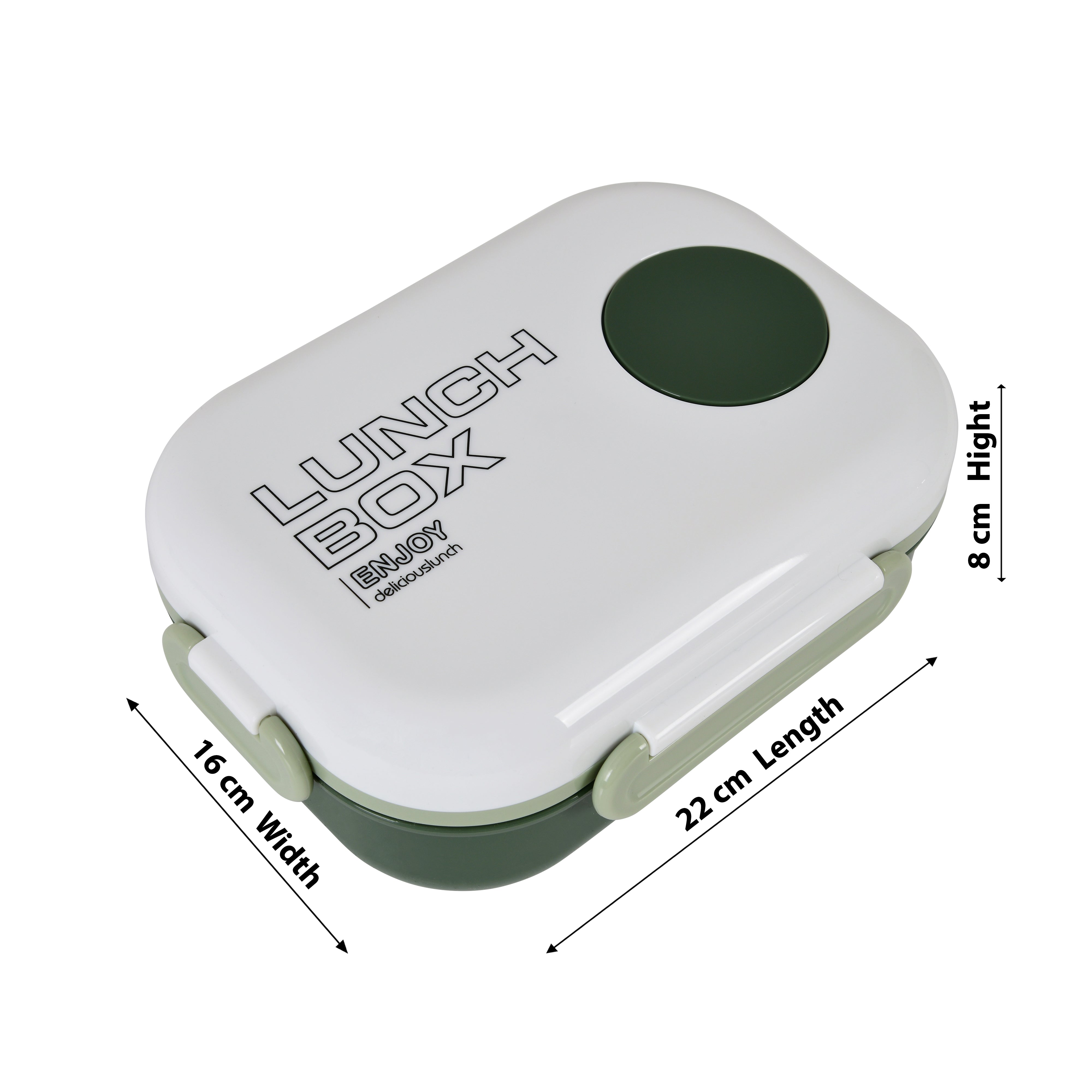 Multi compartment Silicon Lunch Box- BPA Free-Green & White
