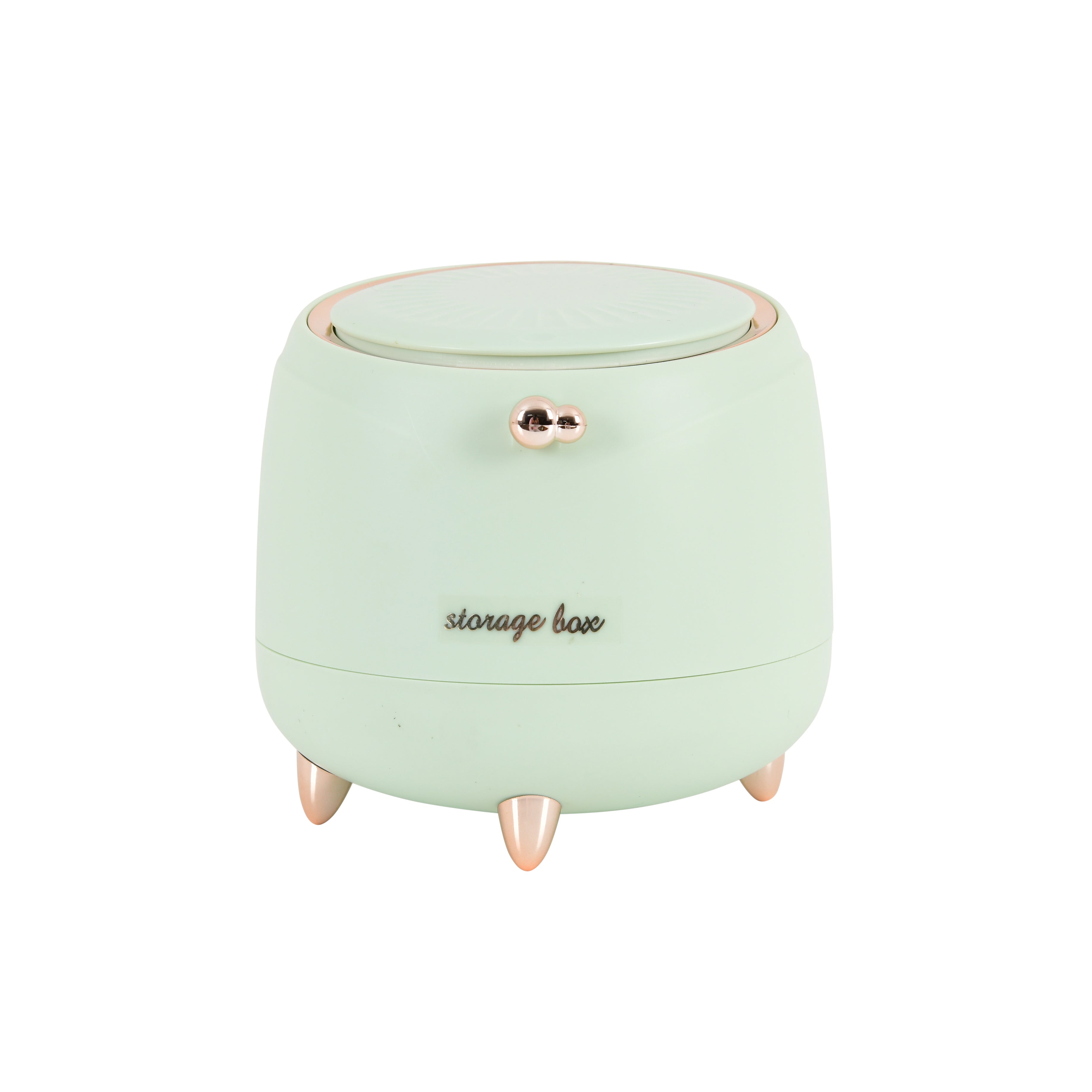 Premium Multi-Purpose Storage Box with Lid (Mint Green with Rose Gold Accents)