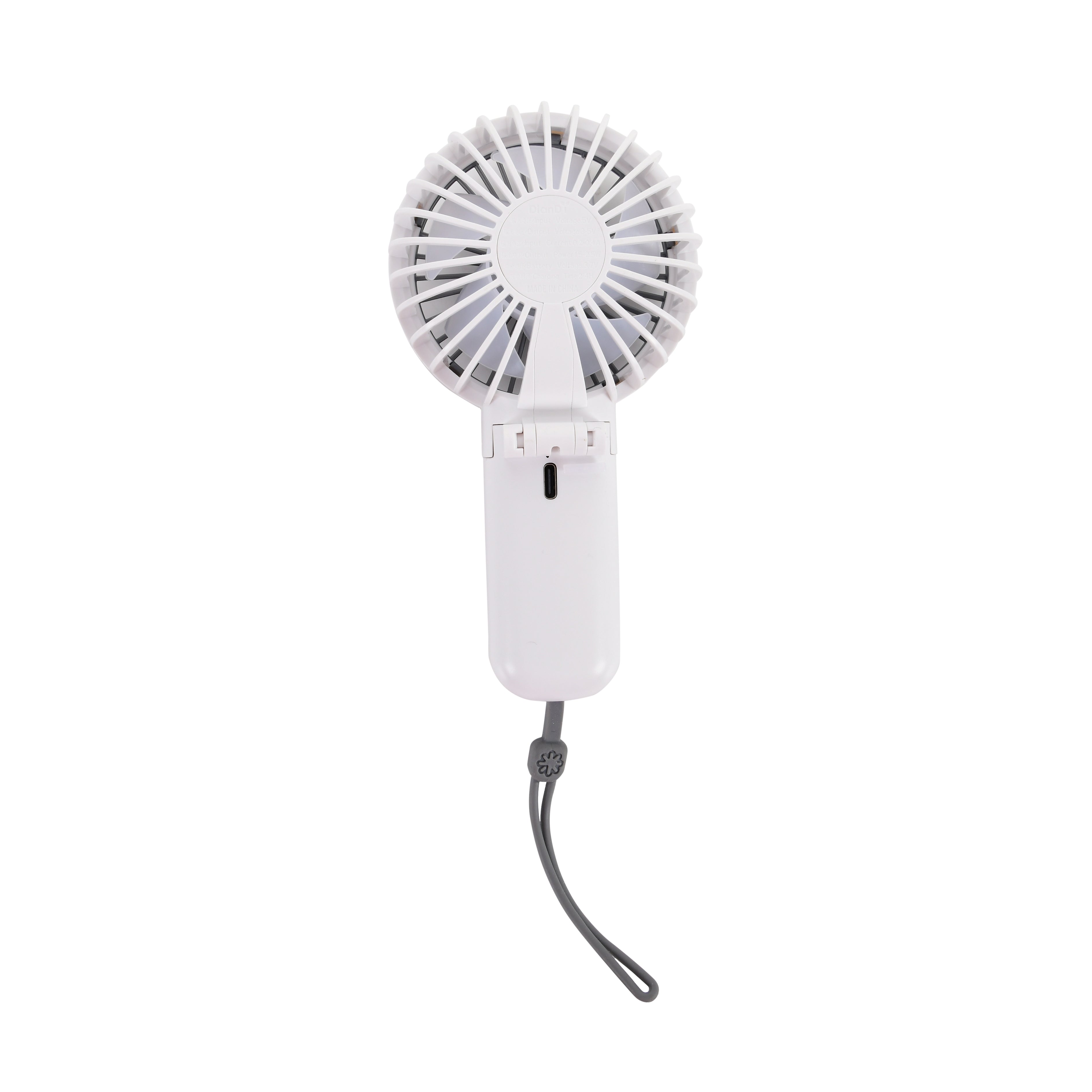 Hand Operated Mini Fans (Grey white body with Panda Charm)