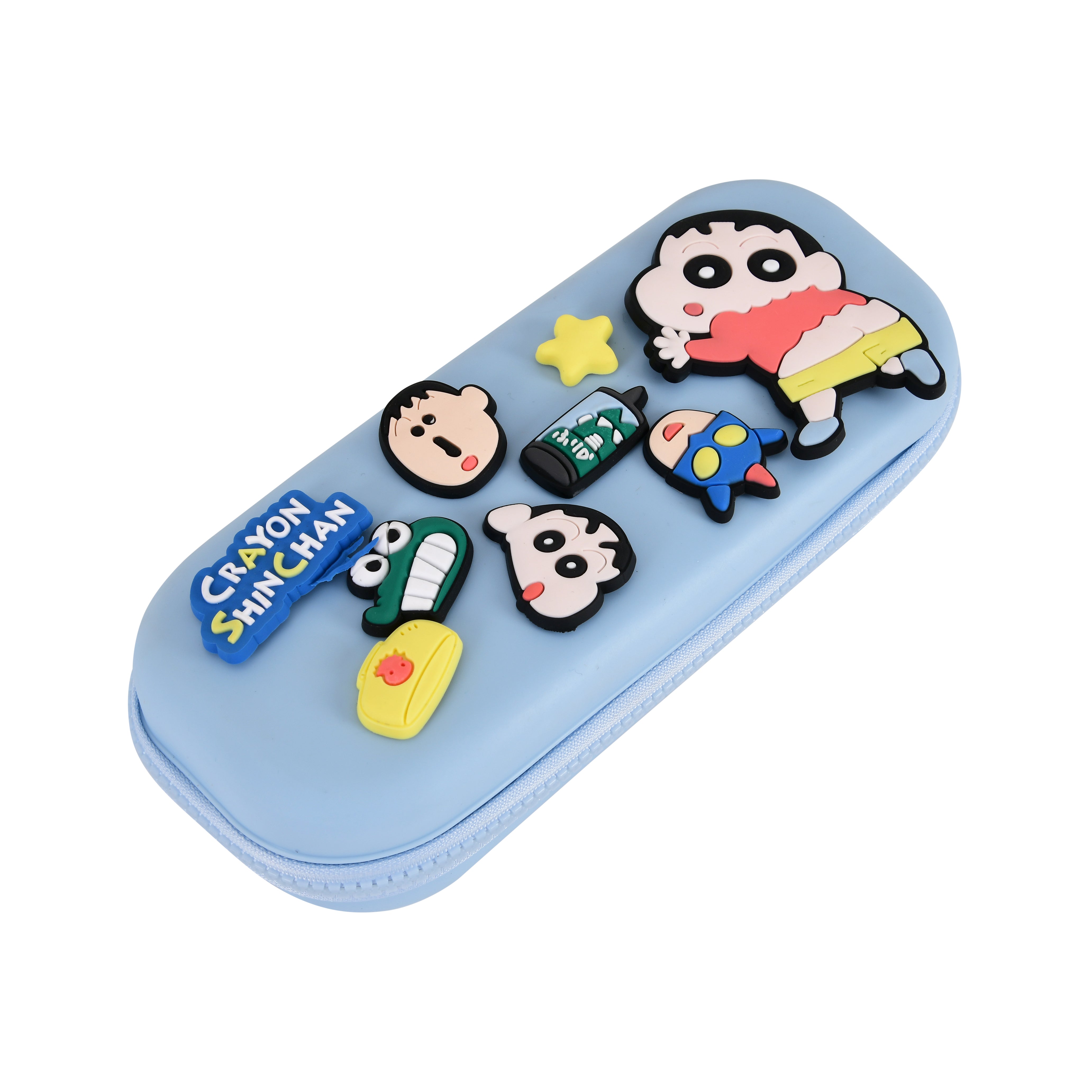 DIY Shinchan-Themed Pencil Box (Light Blue)