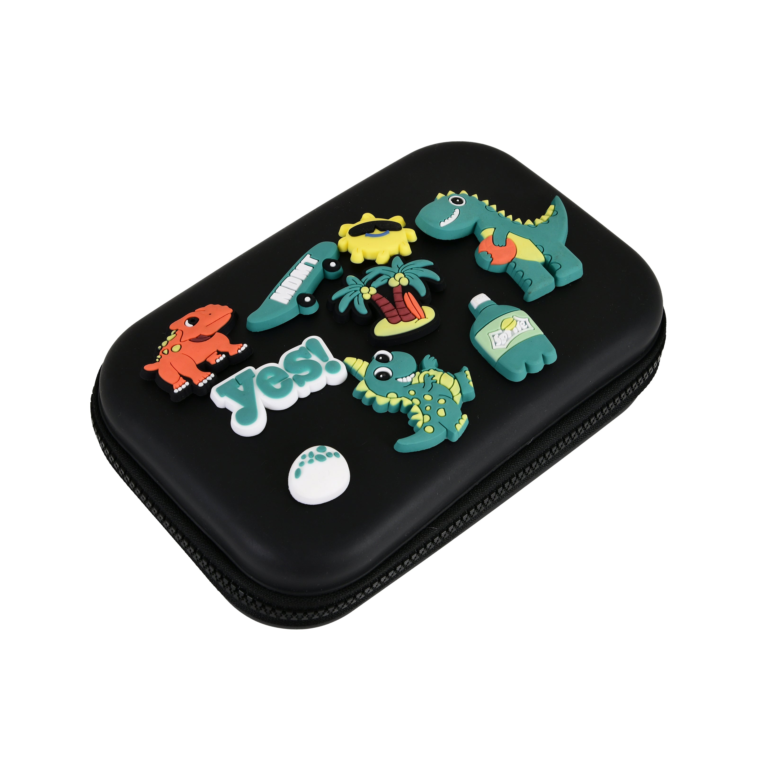 DIY Dinosaur-Themed Pencil Box (Black)