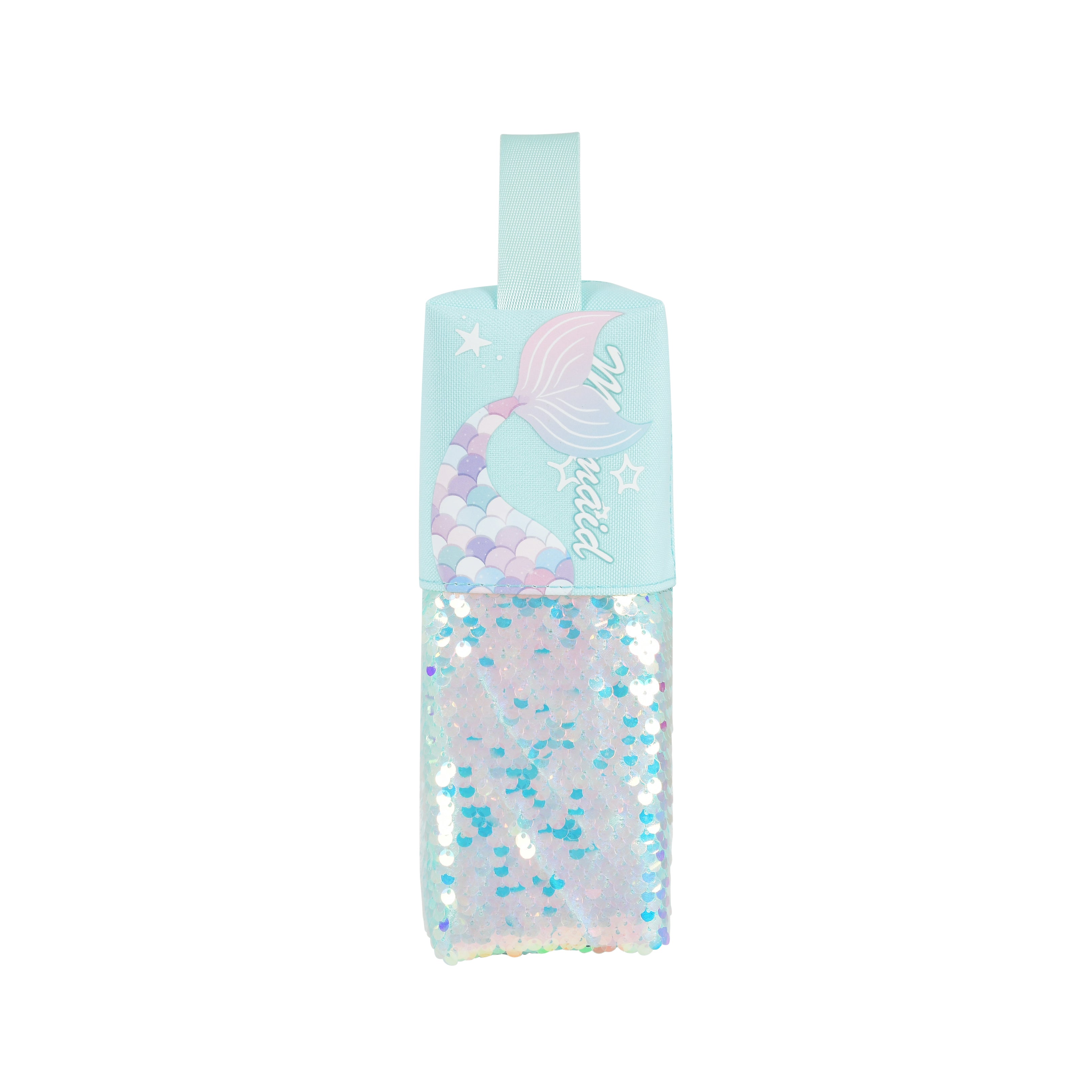 Mermaid Themed Sequin Pencil Pouch (Aqua Blue)