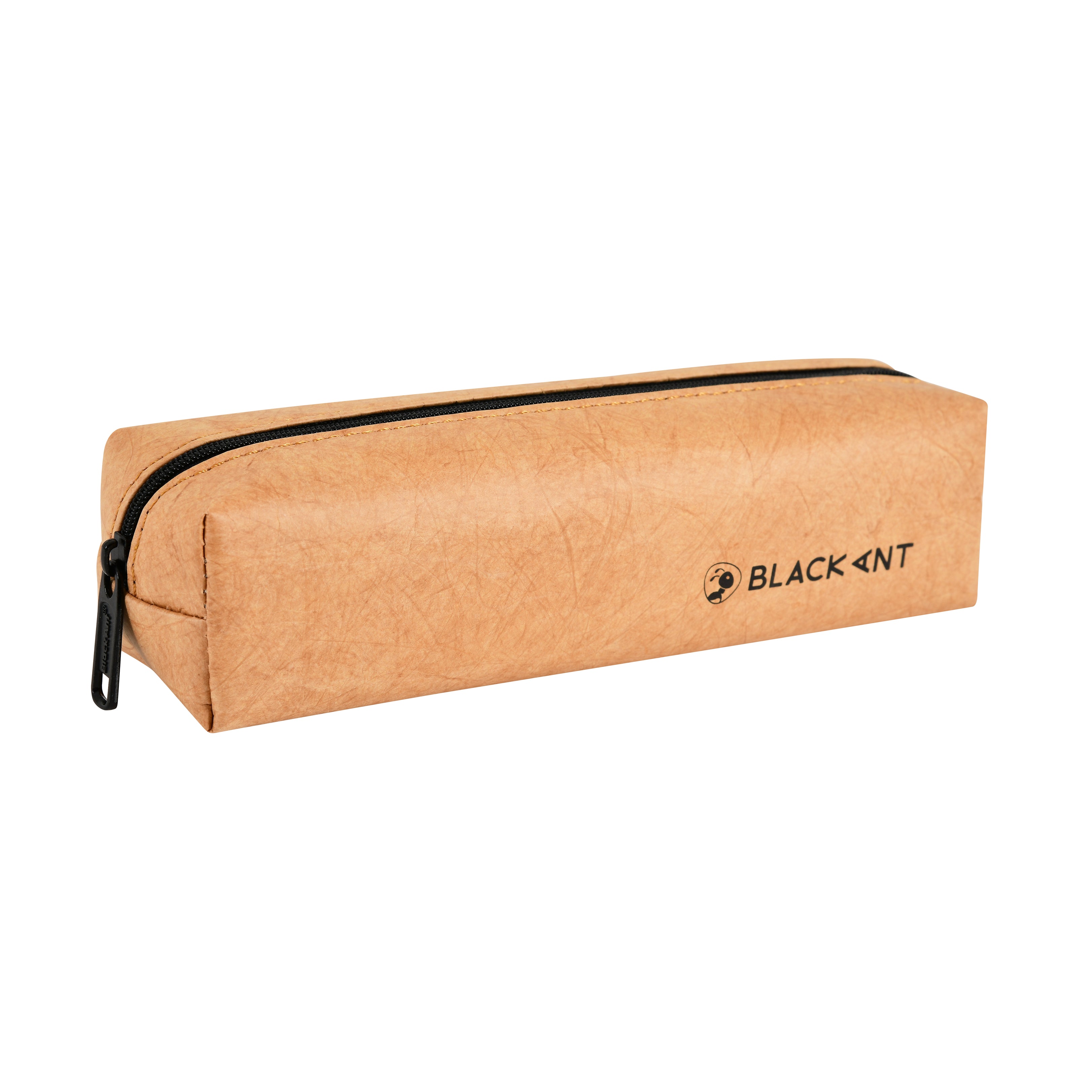 Crushed paper look pen/pencil Pouch- basic and classy brown