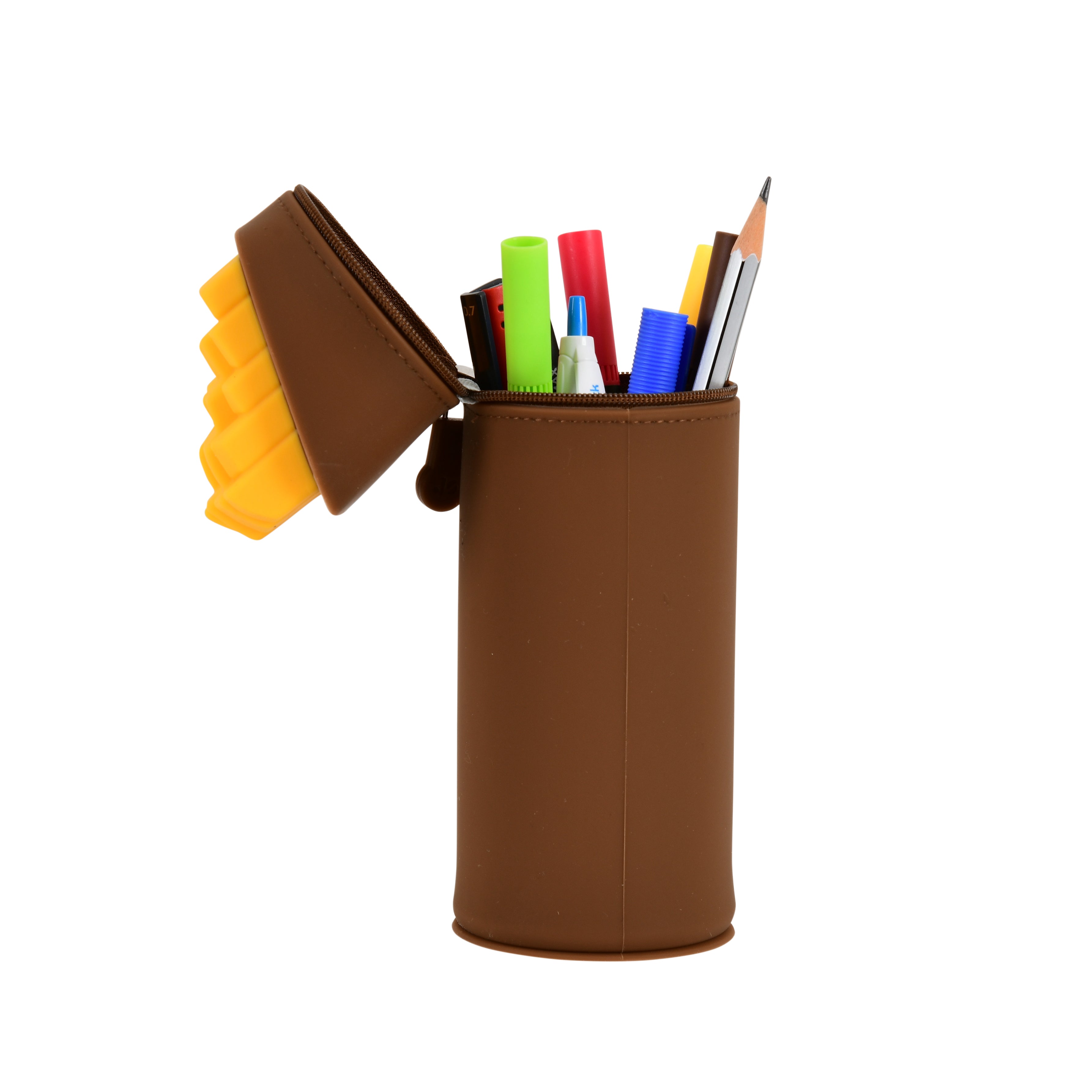 Playful Trendy Fries Vacuum Sucktion pen/pencil pouch (Brown)