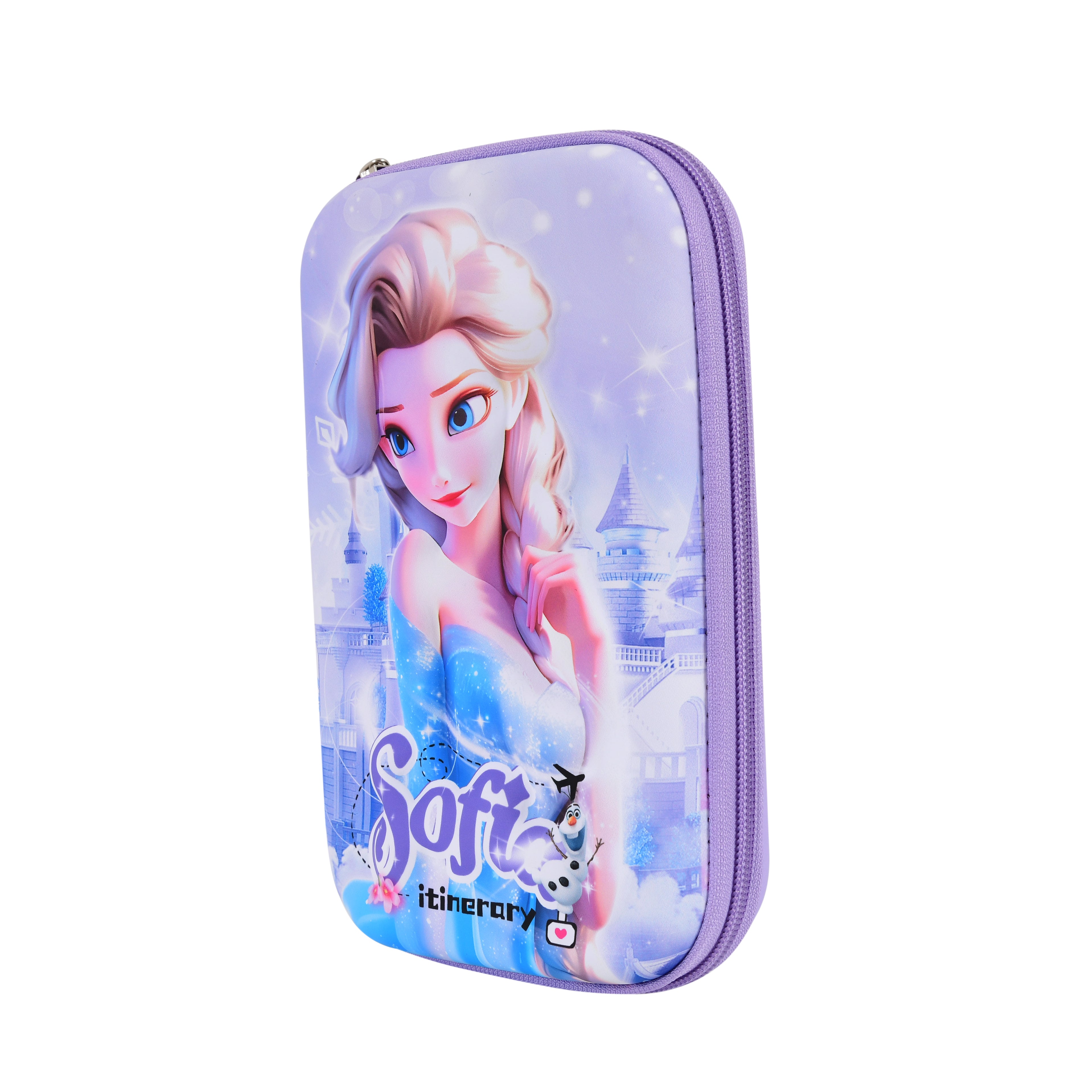 Frozen Elsa & Anna Purple Zipper Pencil Case (Purple)