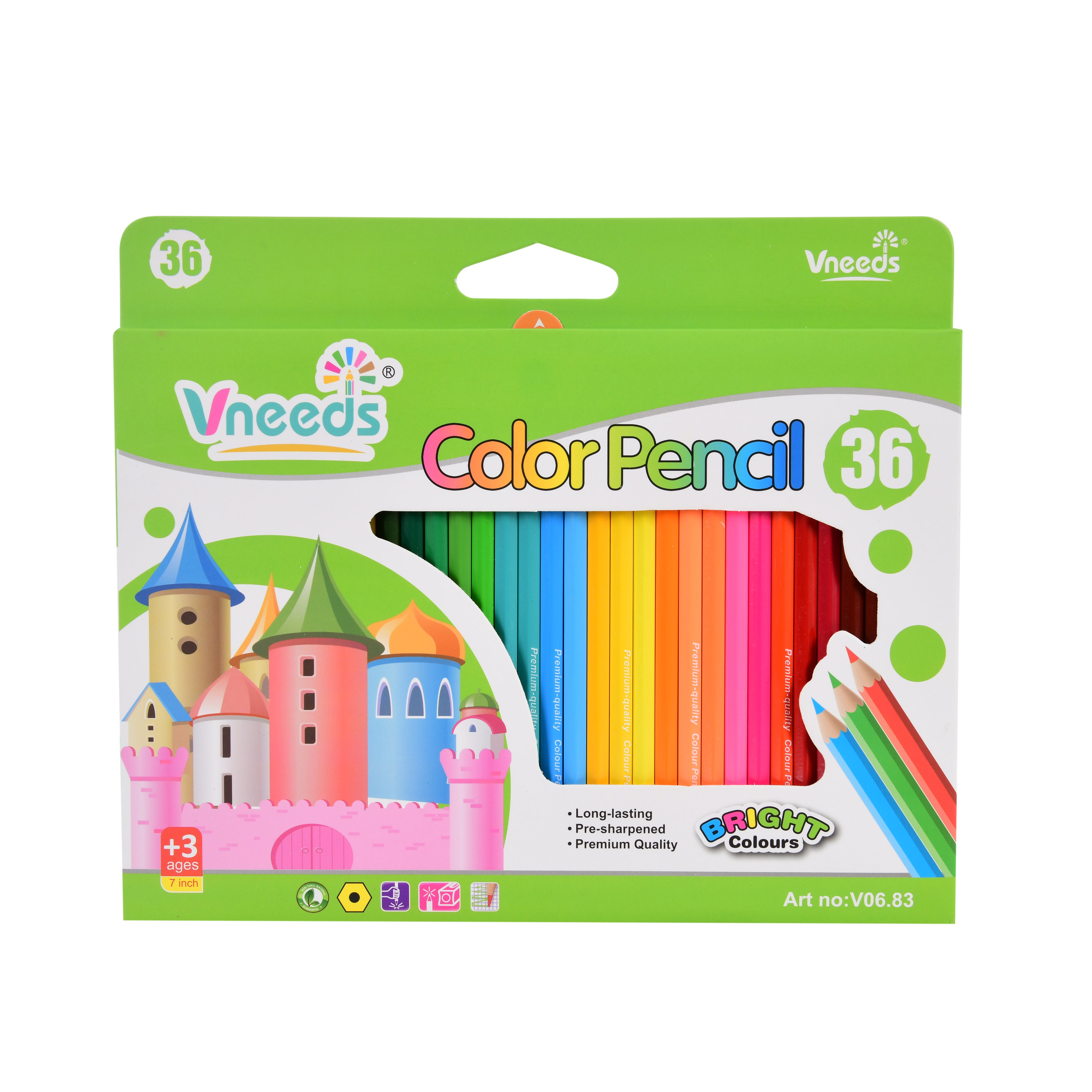 36-Piece Colour Pencil Set for Kids – Pre-Sharpened, Bright Shades, Smooth Colouring