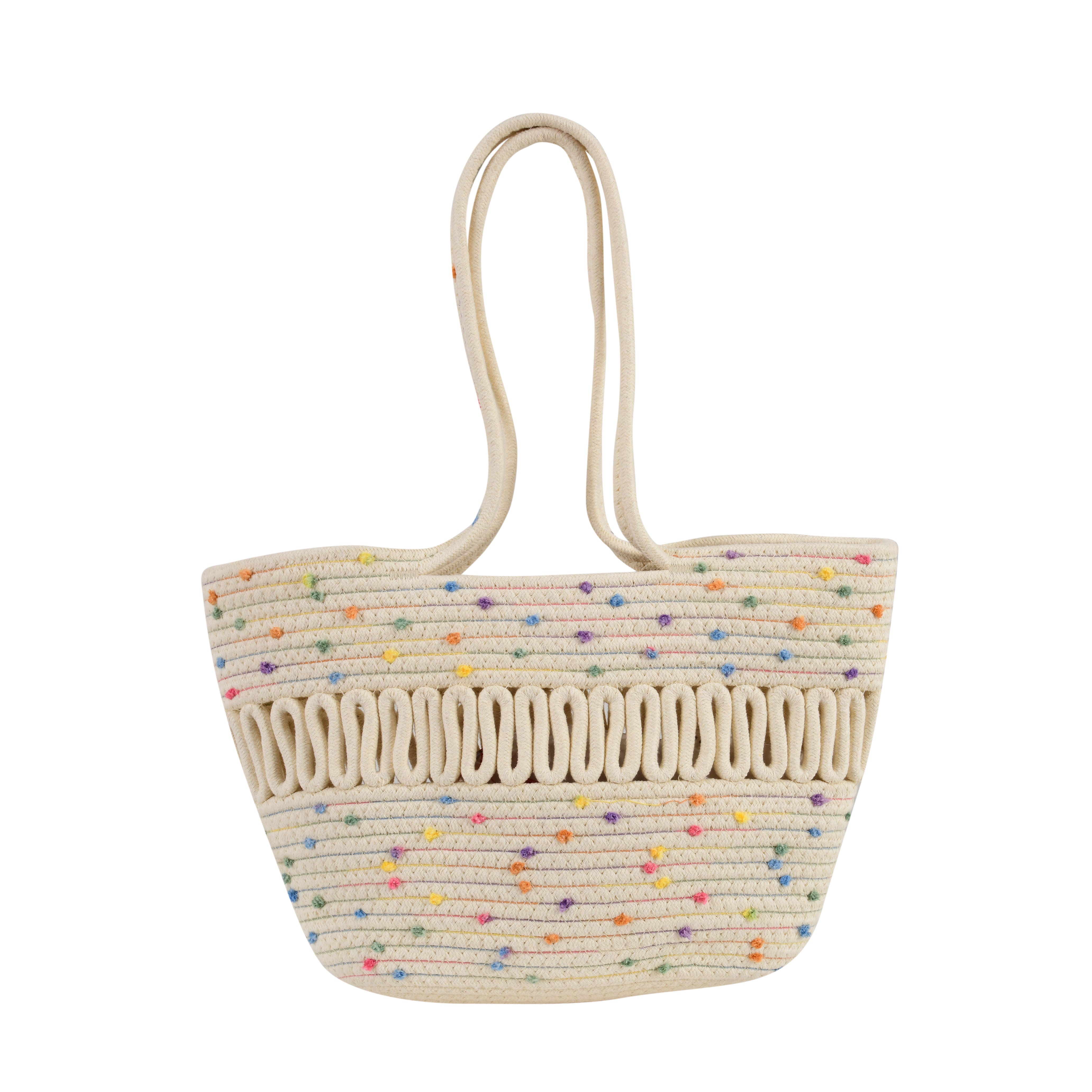 Cream Cotton Woven Tote Bag