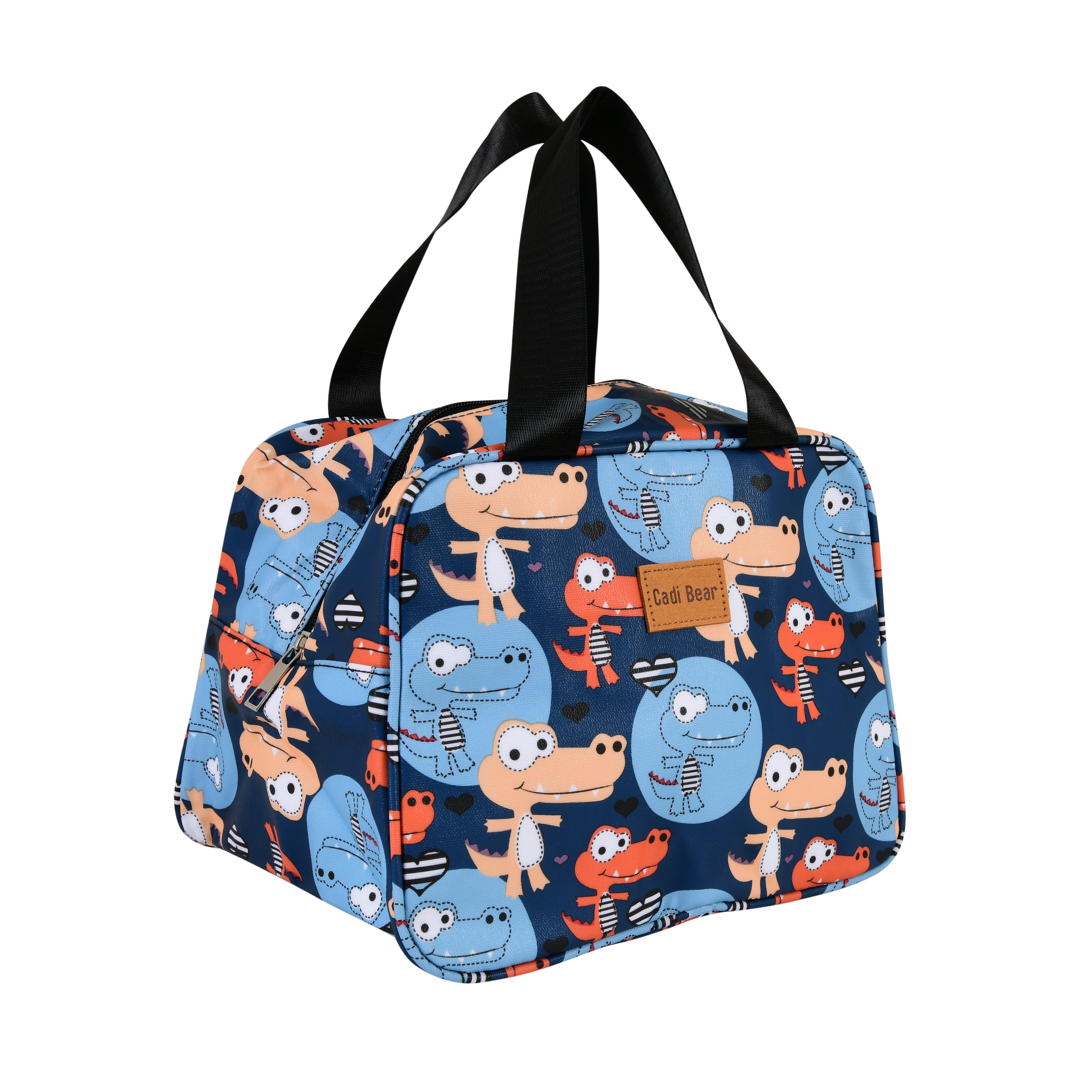 Blue base with multicolor crocodile print-insulated Lunch BAG