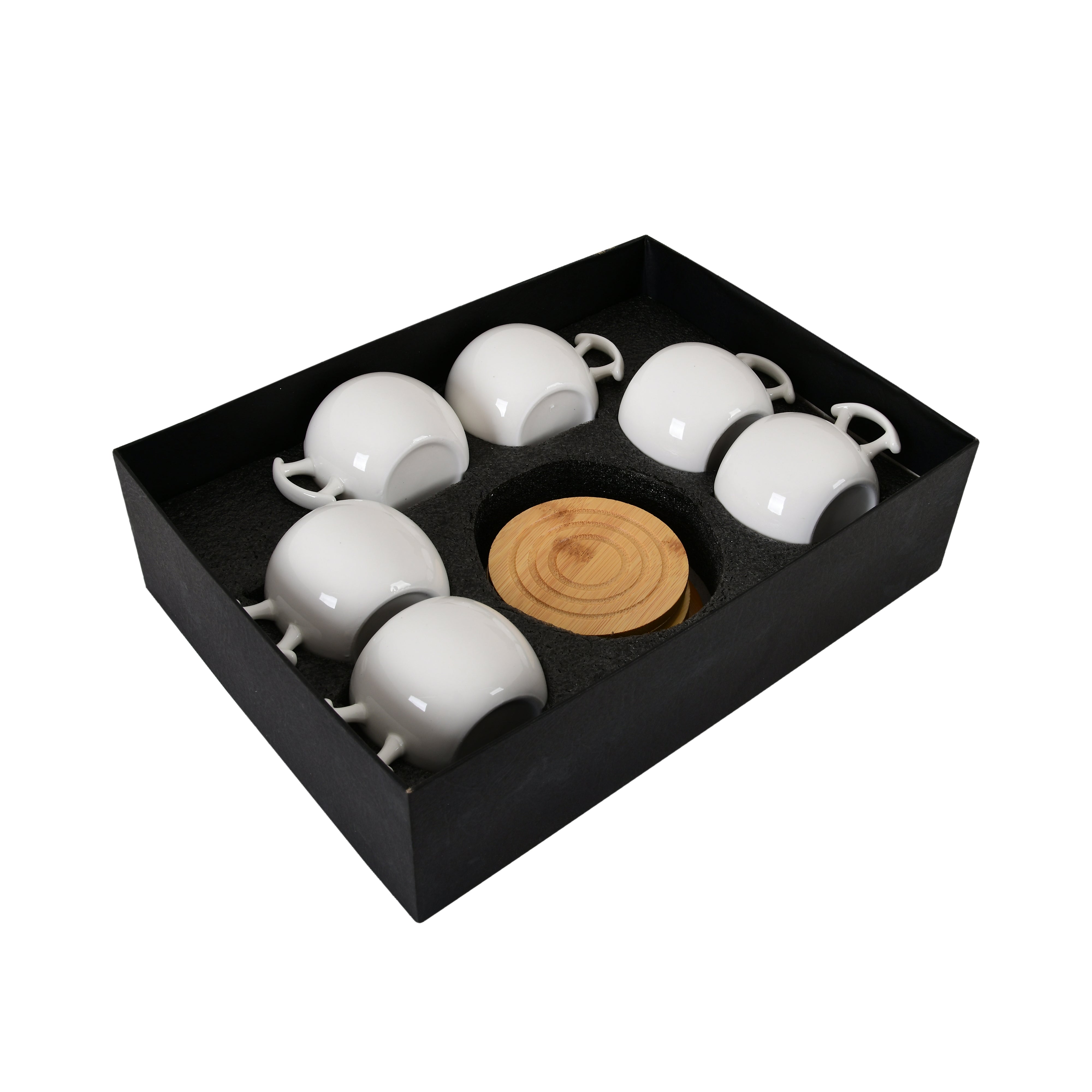 Modern White Ceramic Coffee Cup Set