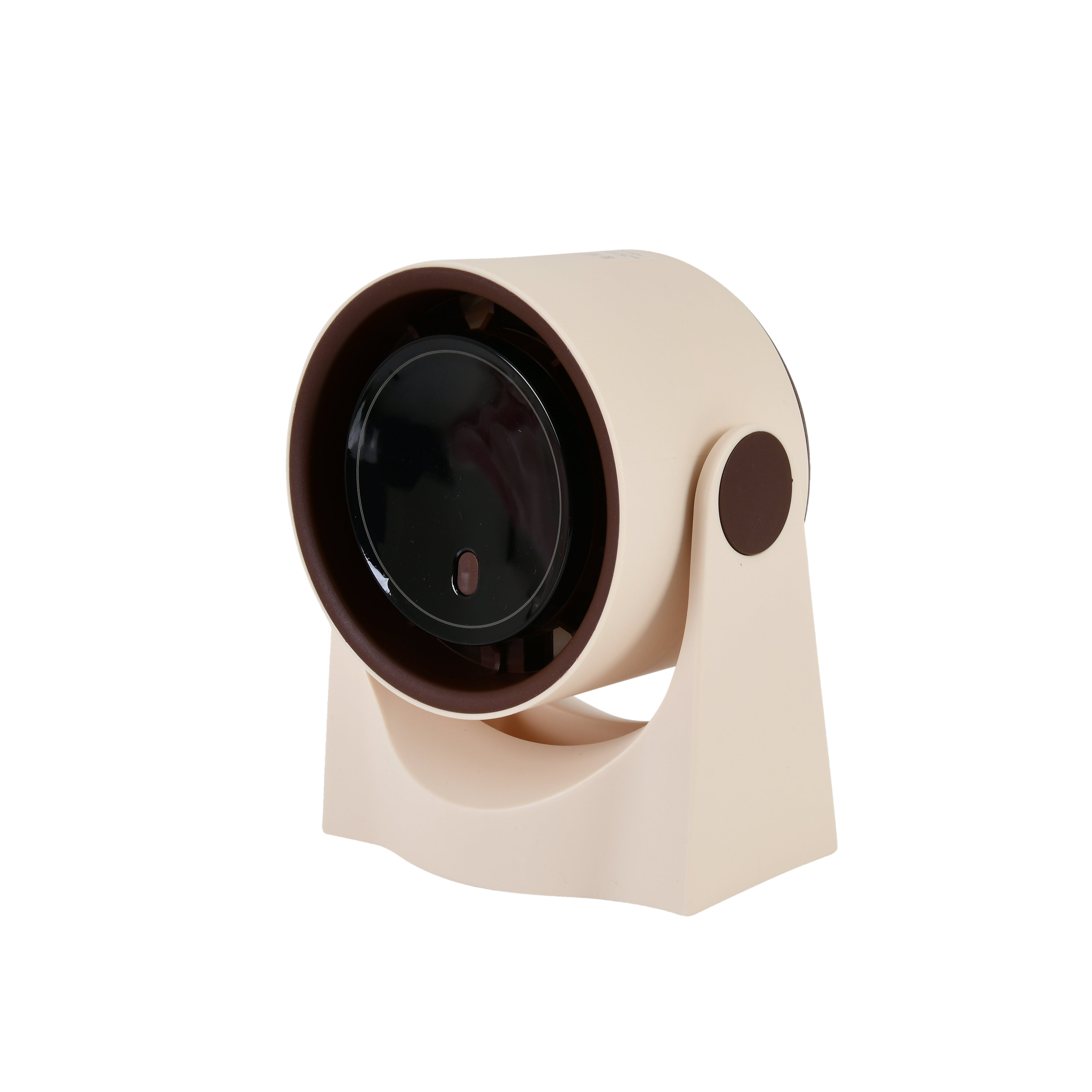 Electric Table Fan (Beige with Brown Ring)
