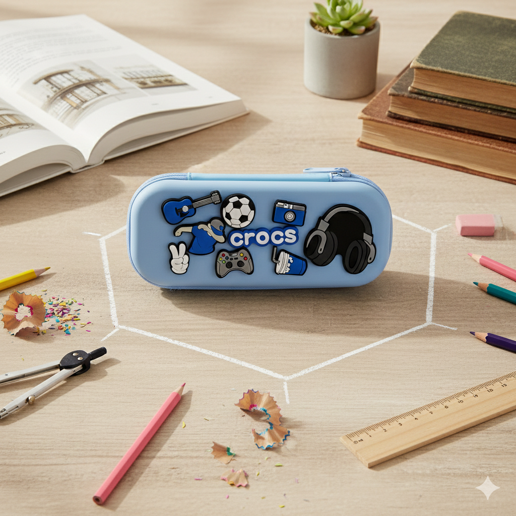 DIY Music & Sports-Themed Pencil Box (Light Blue)