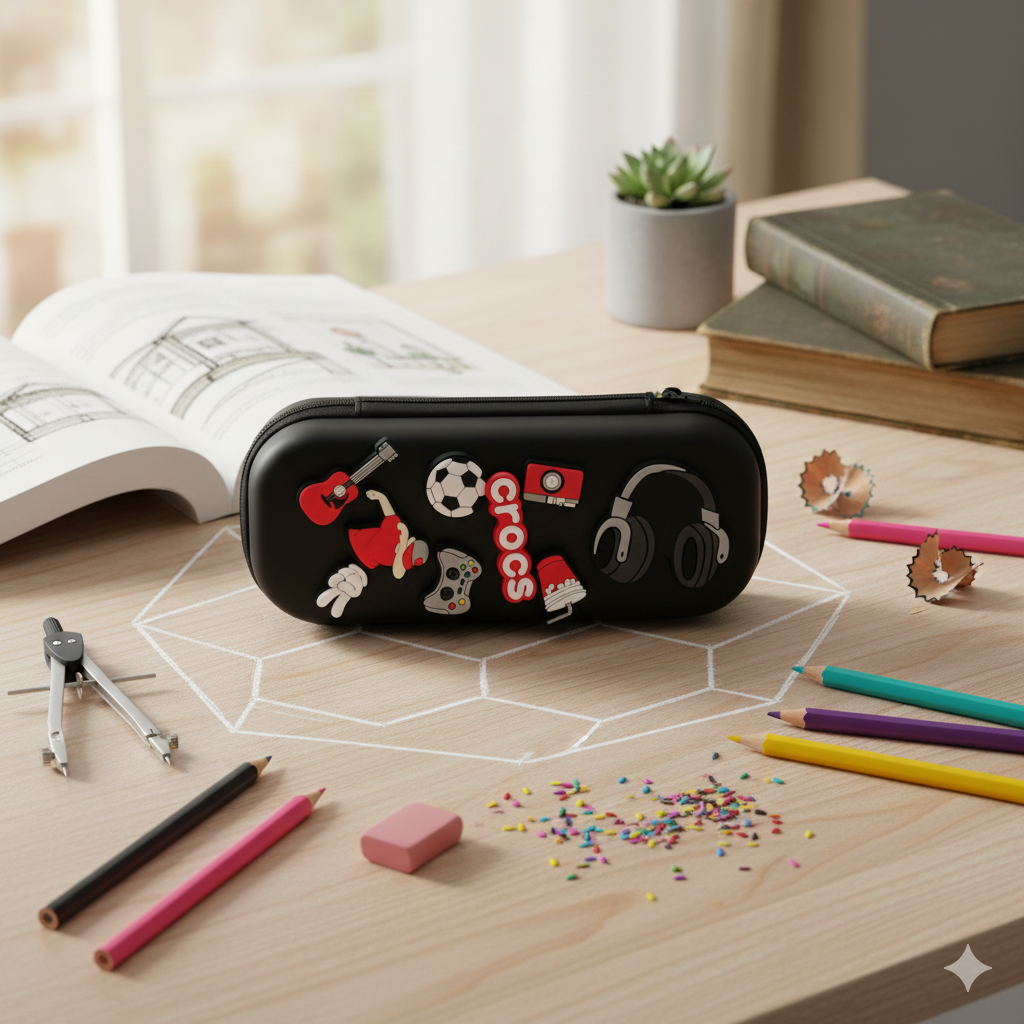 DIY Music & Sports-Themed Pencil Box (Black)