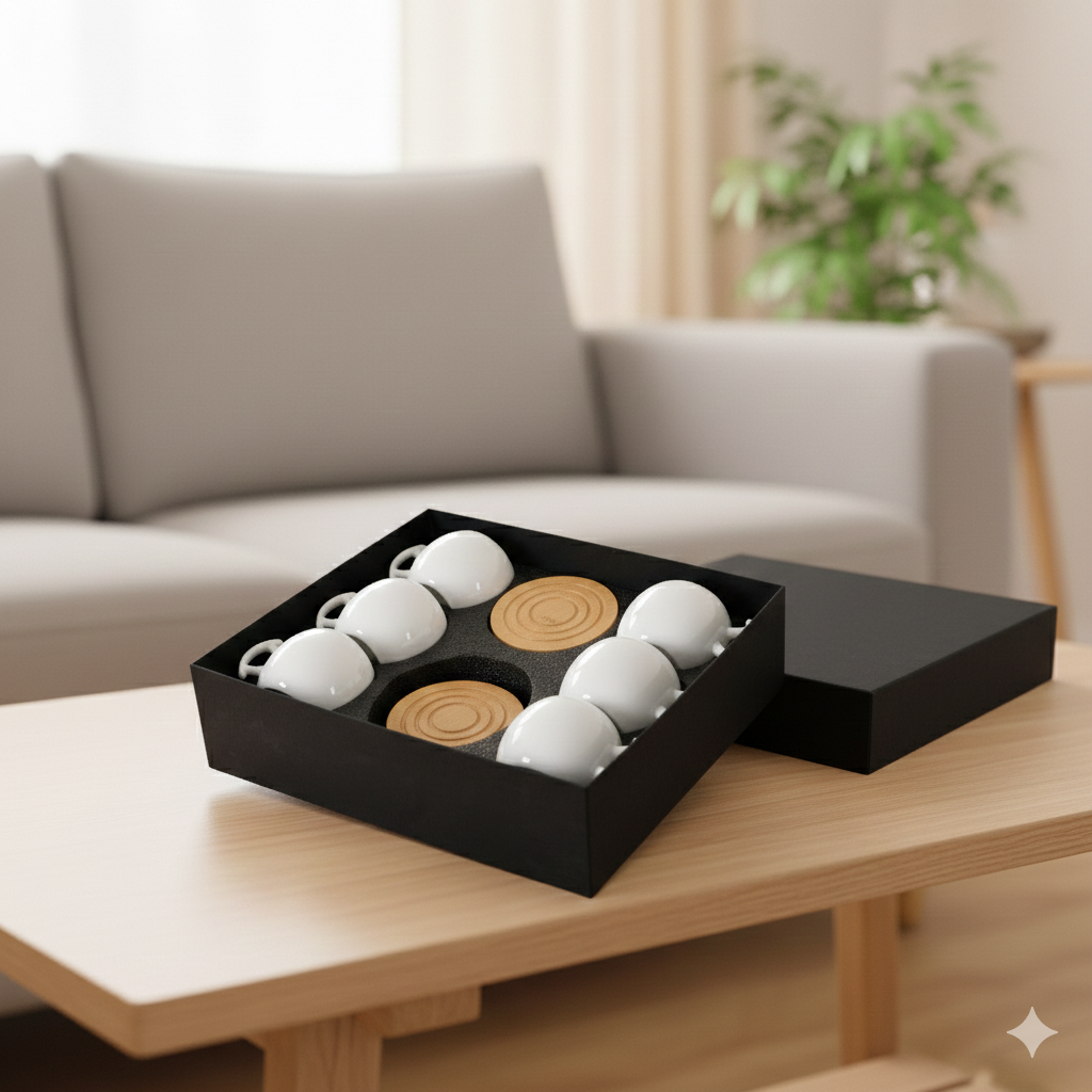 Elegance 6-Cup Ceramic Cup Set