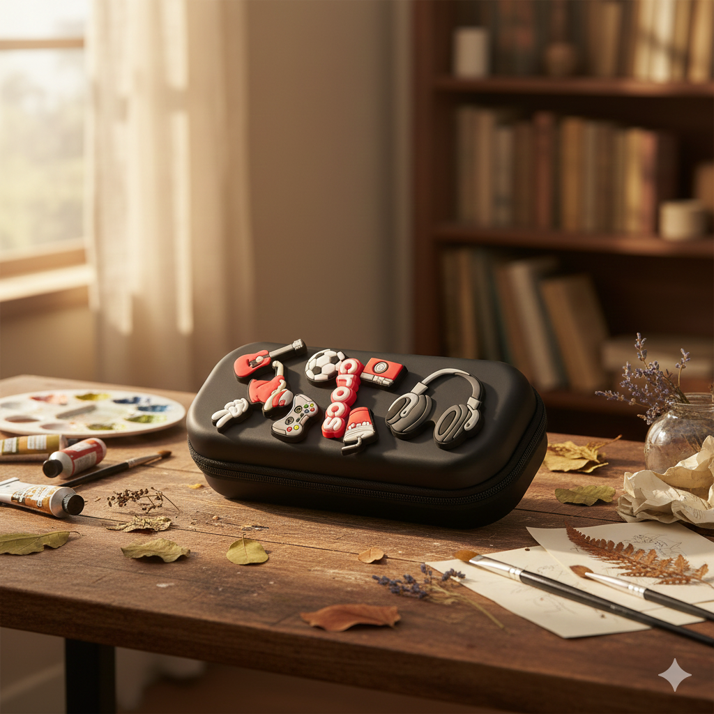 DIY Music & Sports-Themed Pencil Box (Black)