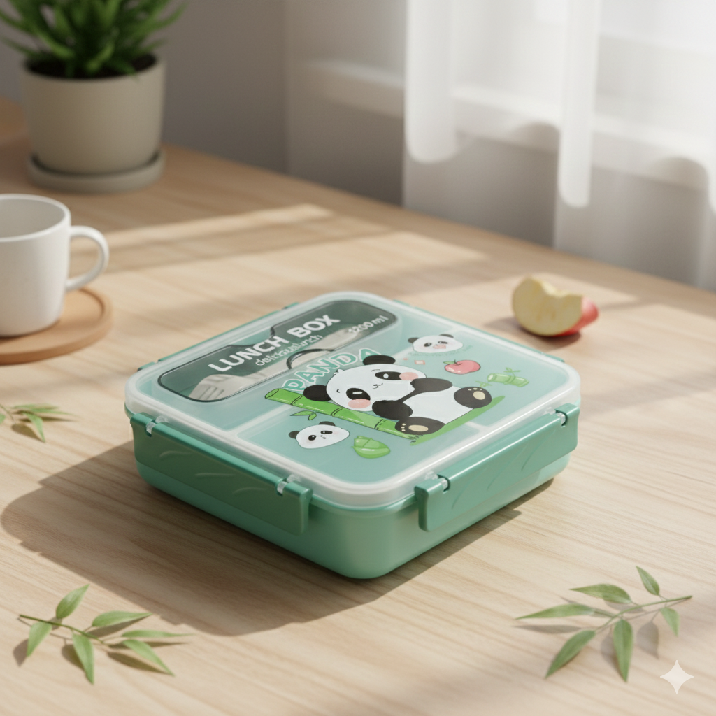 Square Silicon BPA Free Lunch Box (Green)