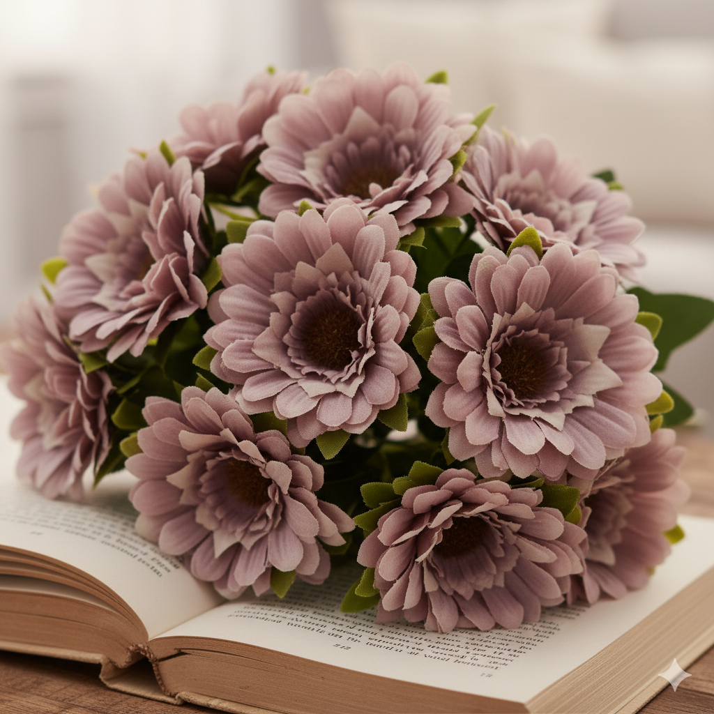 Artificial Mauve Gerbera Daisy Flower Bunch