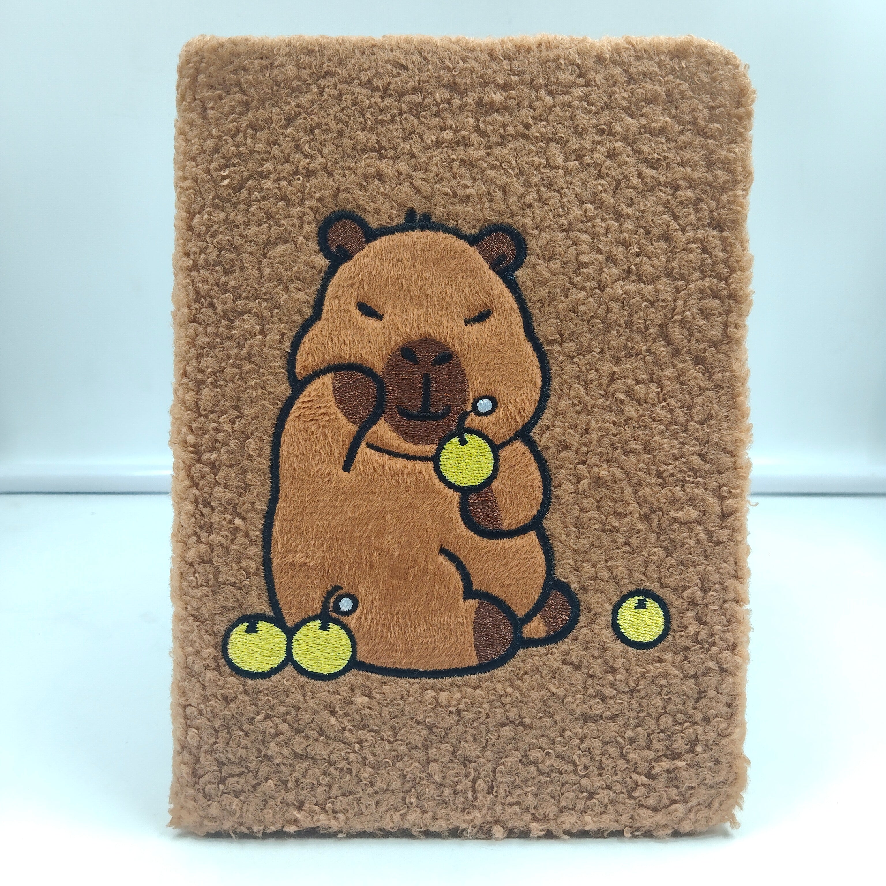 Cute Plush Bear Fruit Furry Diary for Kids – Brown (85 Pages)
