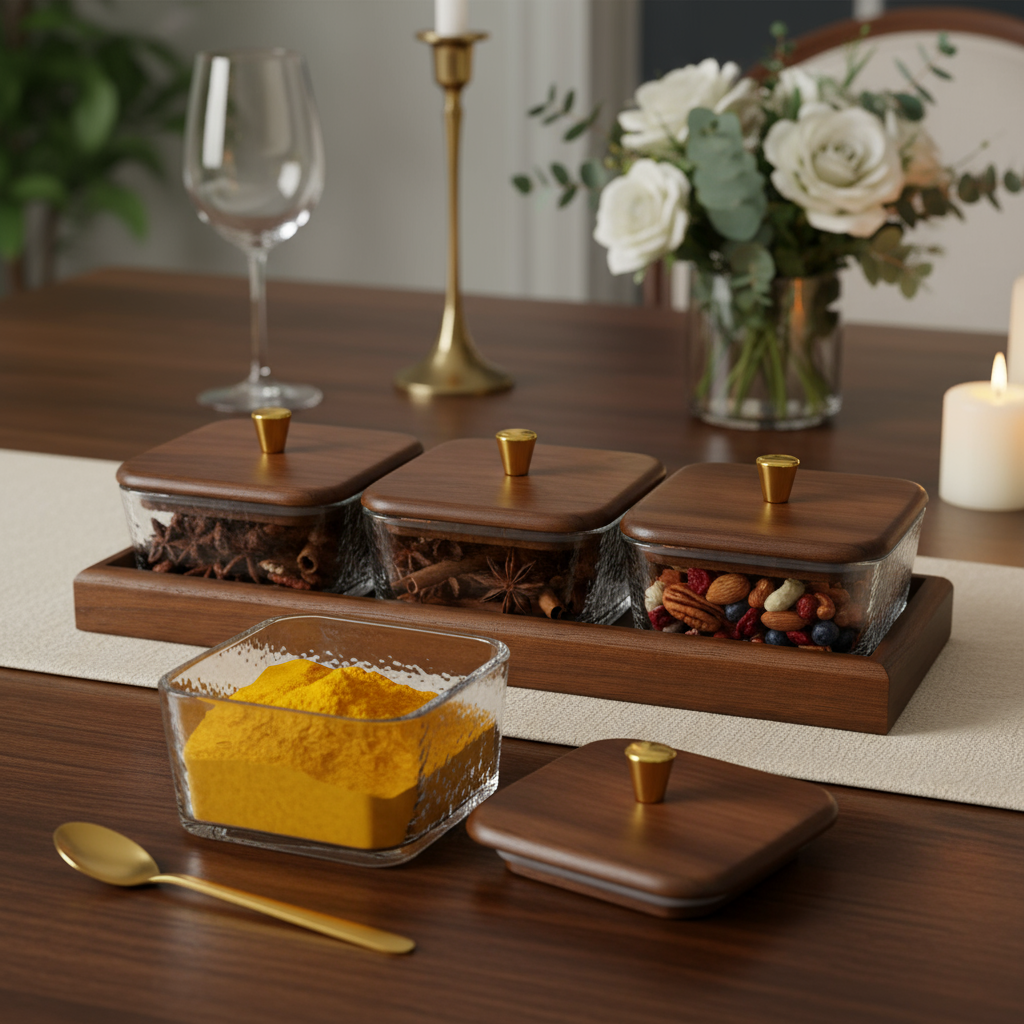 Dry Fruit Air Tight Jar with Tray- Set of 3