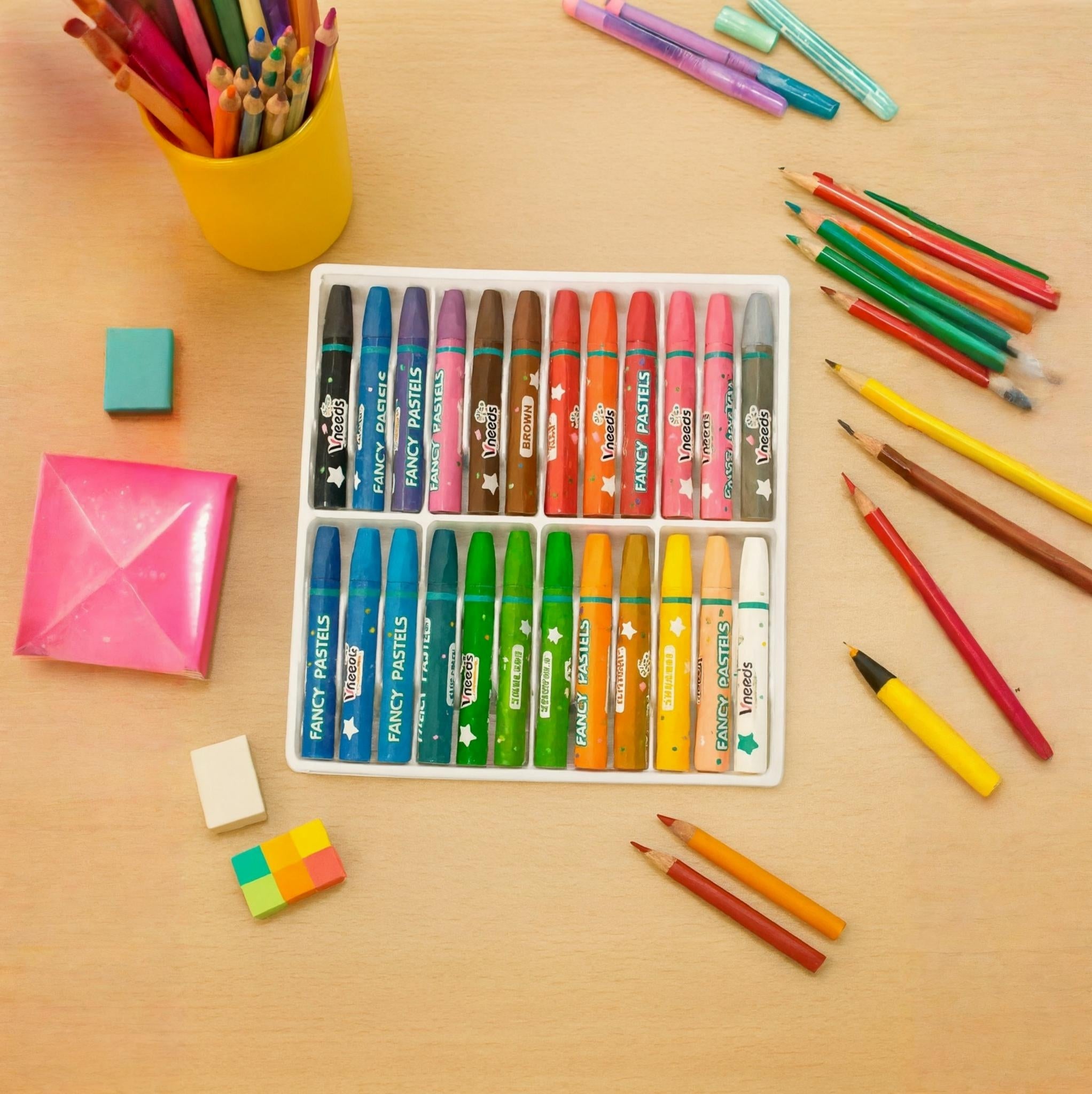 24-Piece Jumbo Crayon Set for Kids – Easy Grip, Non-Toxic, Soft Pastel Crayons for Drawing & Colouring