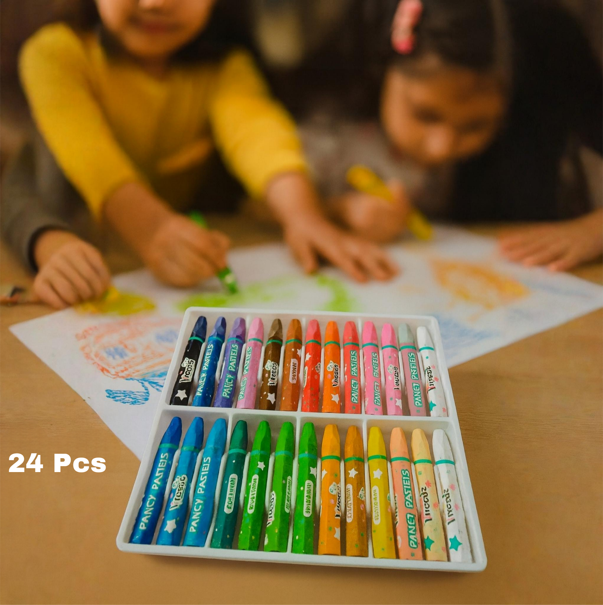 24-Piece Jumbo Crayon Set for Kids – Easy Grip, Non-Toxic, Soft Pastel Crayons for Drawing & Colouring