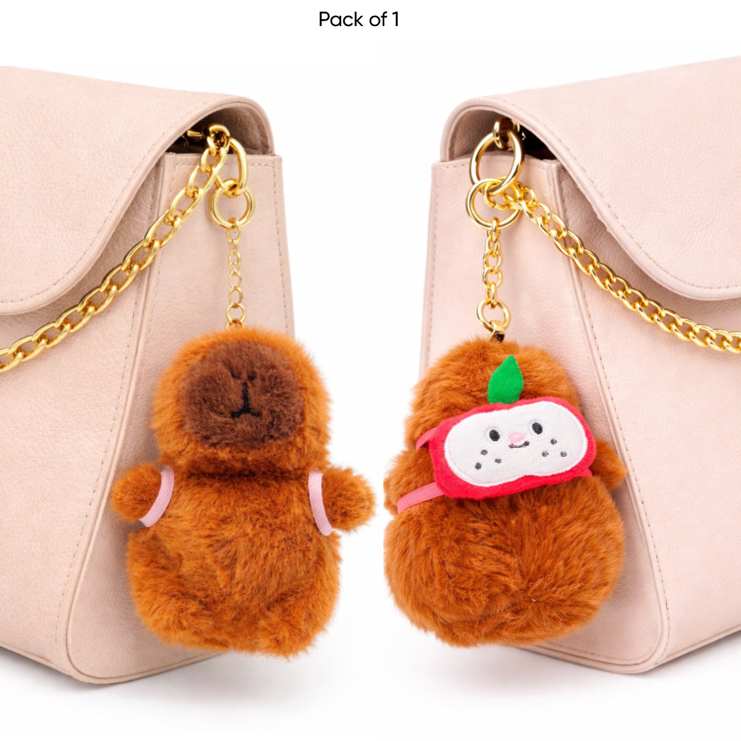Bella N Bloom Cute Capybara Fruit Plush Keychain Charm
