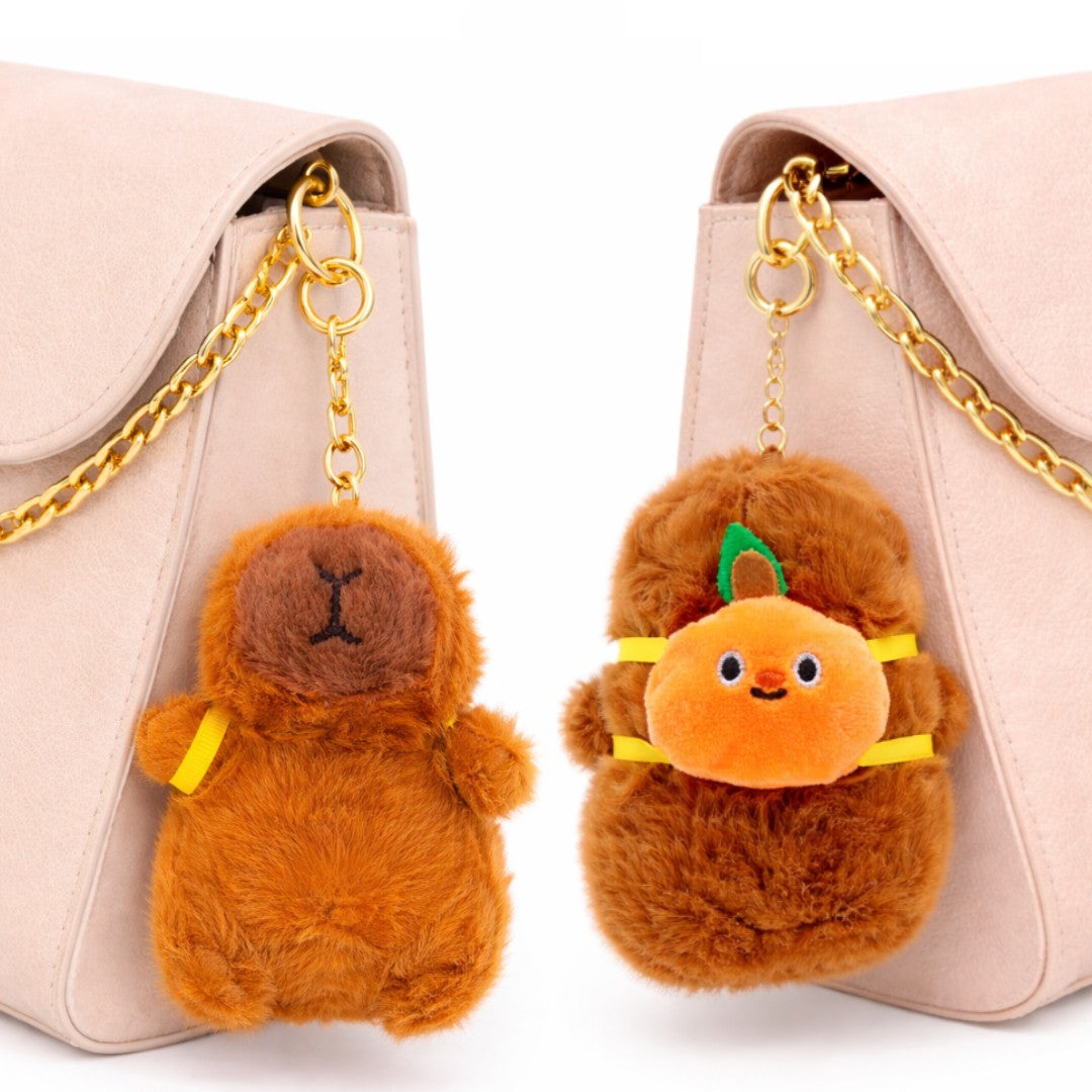Bella N Bloom Cute Capybara Fruit Plush Keychain Charm